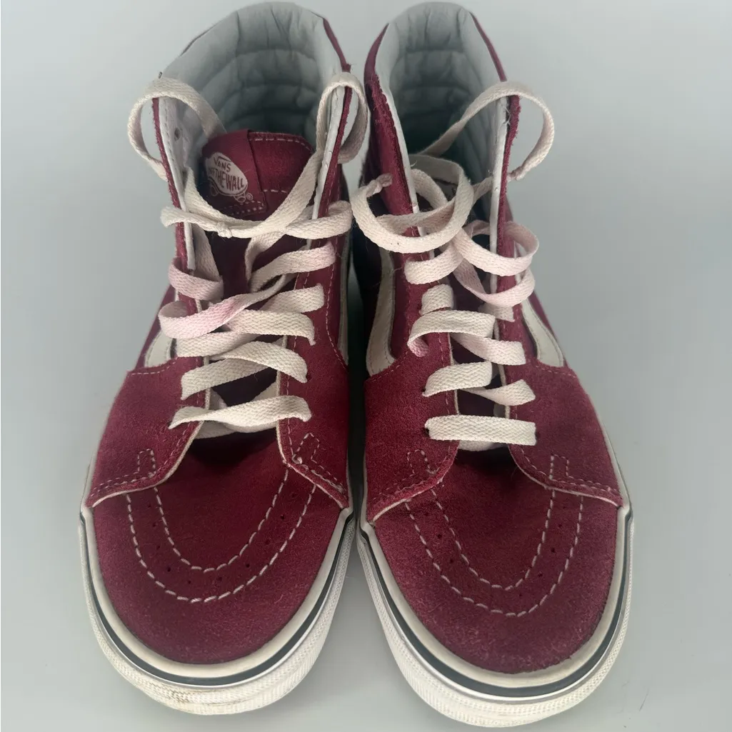 Vans Off the Wall Skateboard High Top Shoes Sneakers Men Sz 5.5 Women 7 Pink Red - Image 2