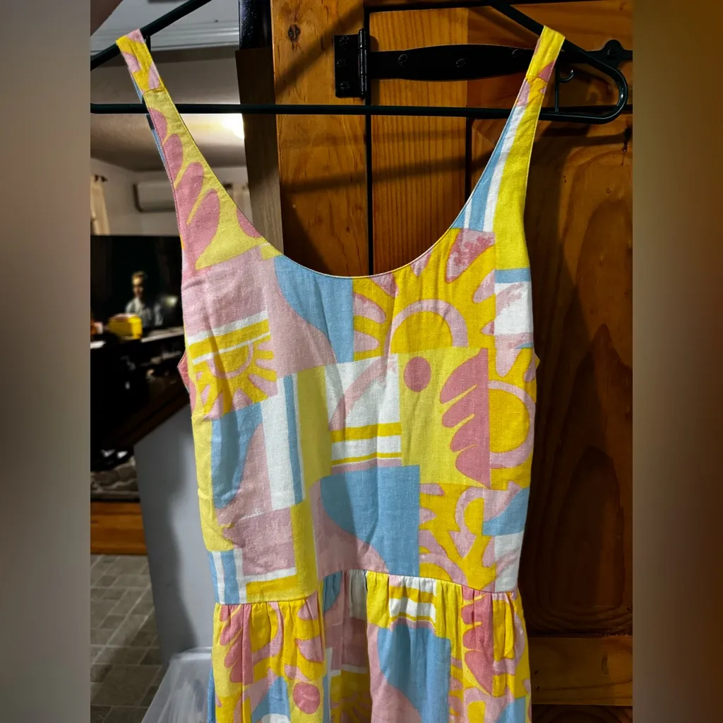 Jopsa Vibrant Abstract Pattern Maxi Dress Yellow Size 6 - Image 3