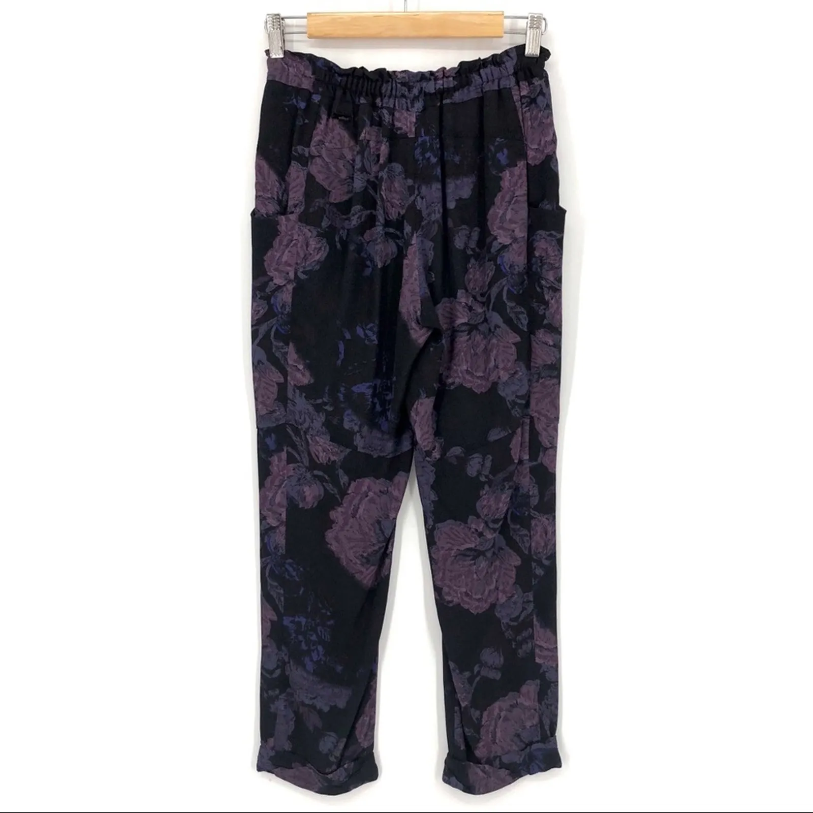 WILFRED Marais Floral Crop Pant Black Purple XS - Image 8