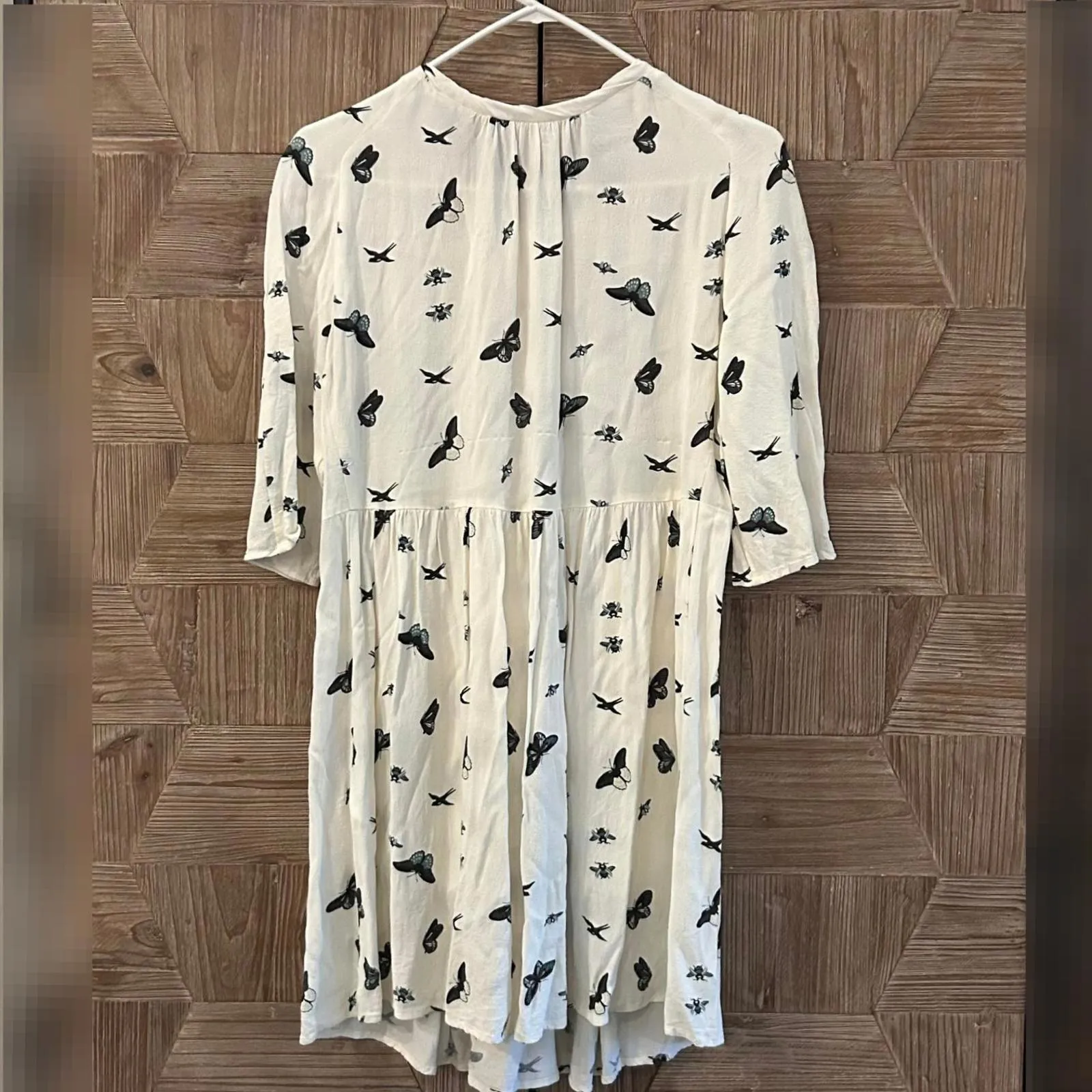 BA&SH Women's Mini Dress White Butterfly Print Size 1 Cottage - Image 5