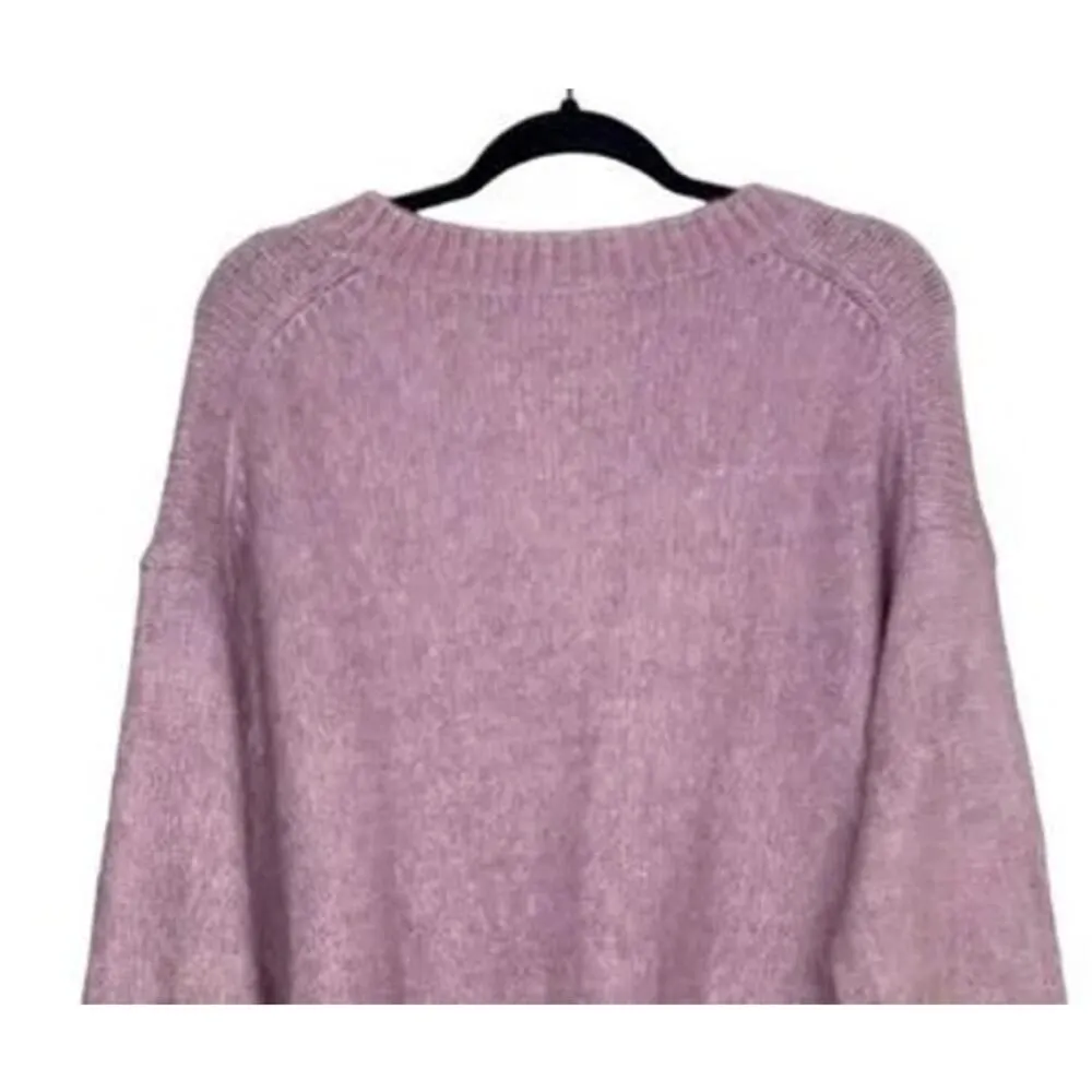 ZARA Oversized Long Sleeve Round Neck Pullover Sweater Rib Trim M Purple #3394 - Image 5