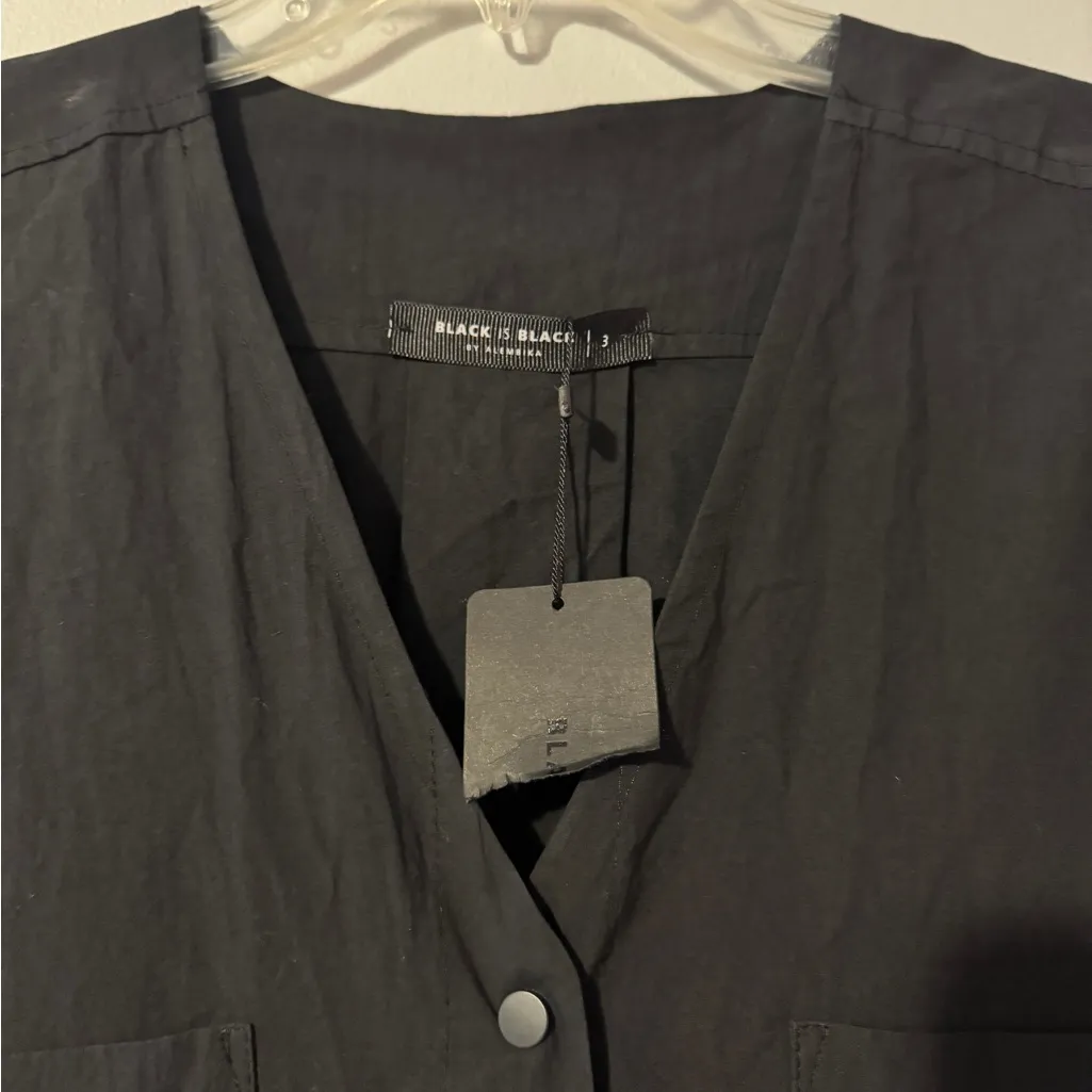 Black is Black by Alembika NWT Short Sleeve Button Down V-Neck Maxi Dress - Image 4