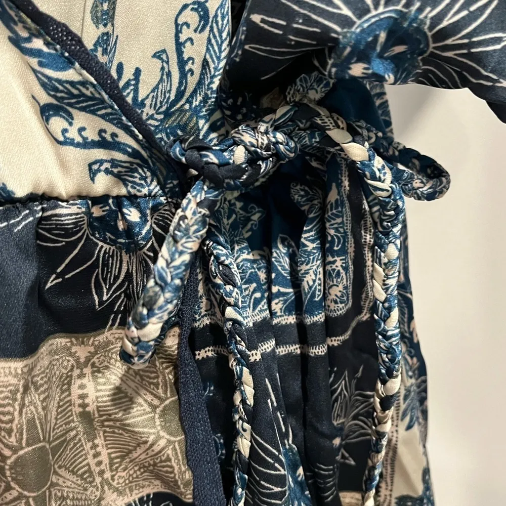 Free People NWOT Oasis Satin Faux Wrap Pajama Romper - S - Image 10