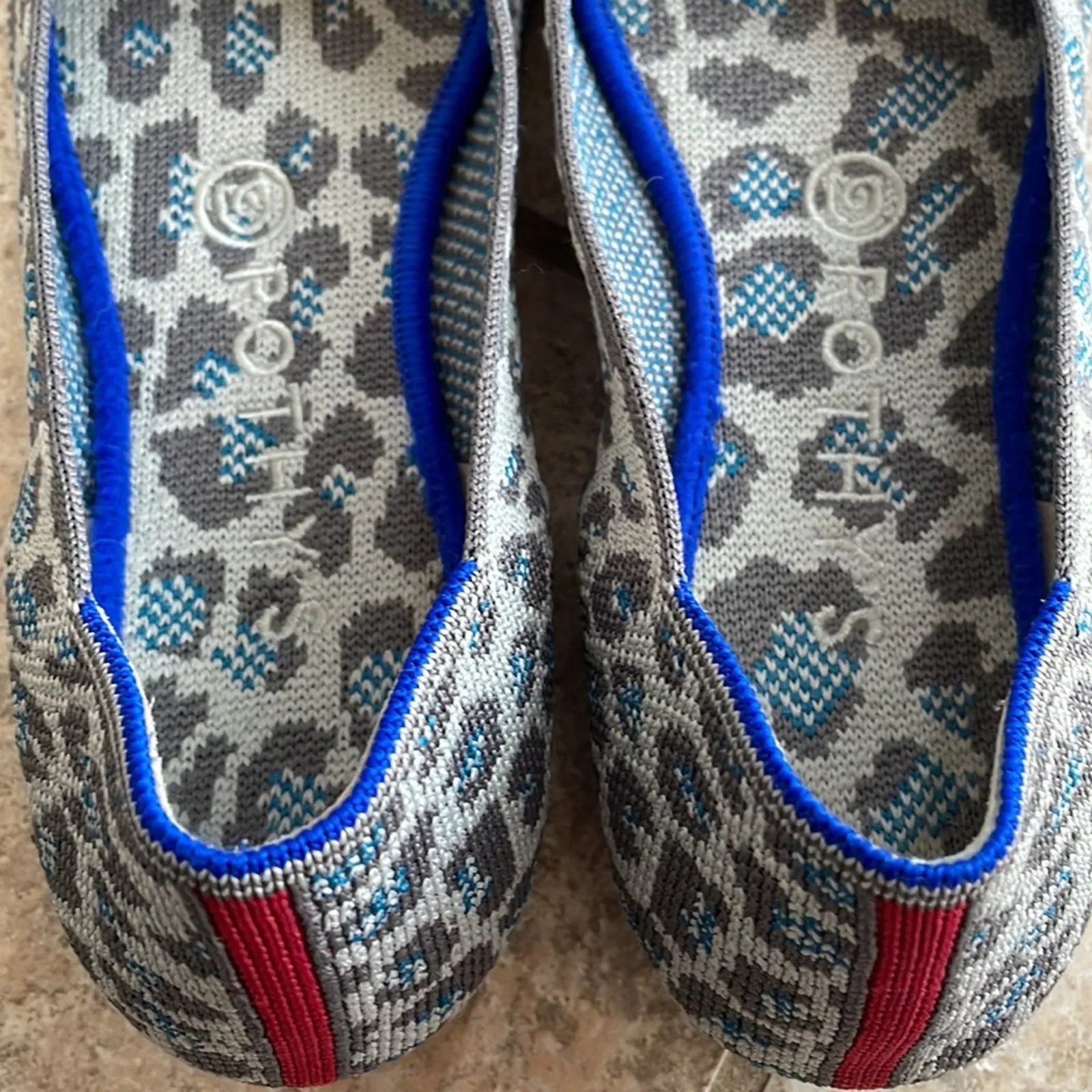 Rothy's Rothy’s The Flat in Leopard Spotted Grey Blue Ballet Flat - Image 6