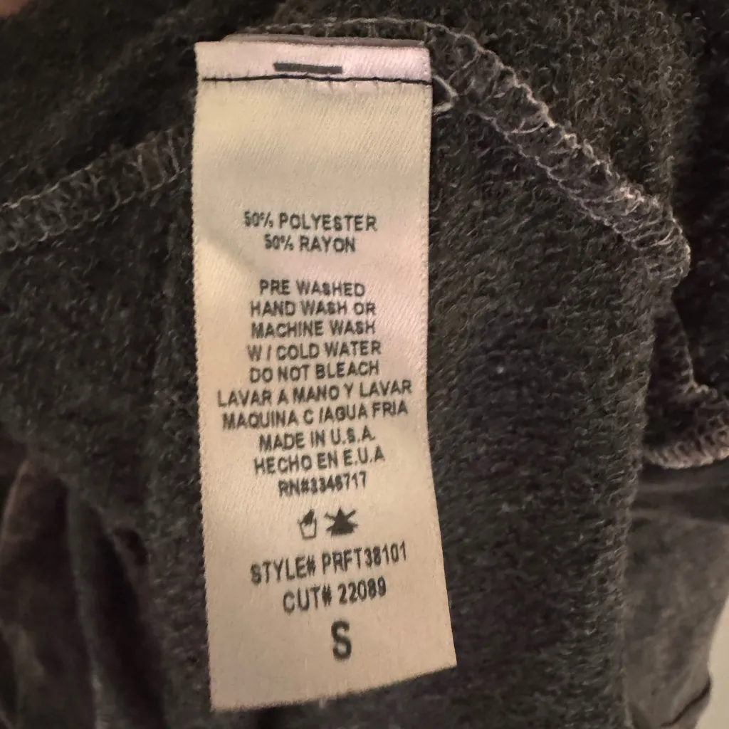 T*Party Size S Distressed Black Acid Wash Crewneck - Image 5