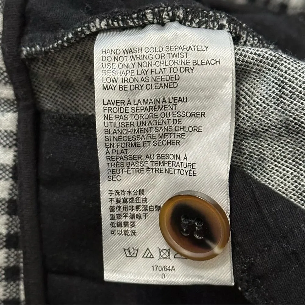 Anthropologie Women’s 0 Black White Checkered Plaid Essential Crop Flare Pants - Image 8