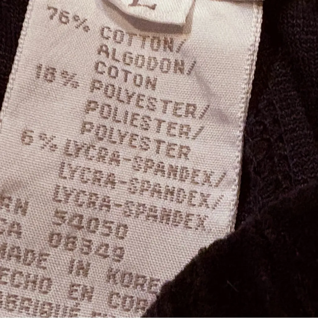 Jones New York velvet pull on elastic waist Black Ankle Pants size L - Image 4