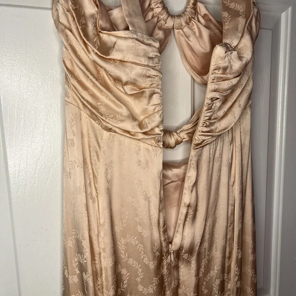 Majorelle Giannina Dress Medium Pink Blush Satin Gown Floral Cut Out MSRP $248 - Image 12