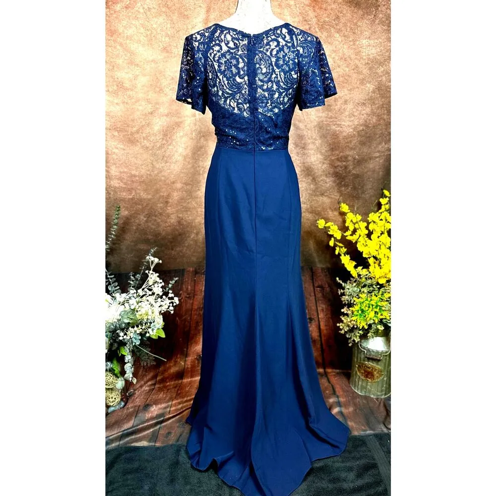 Jenny Packham Victorian Sequin Lace & Crepe Trumpet Gown - Image 12