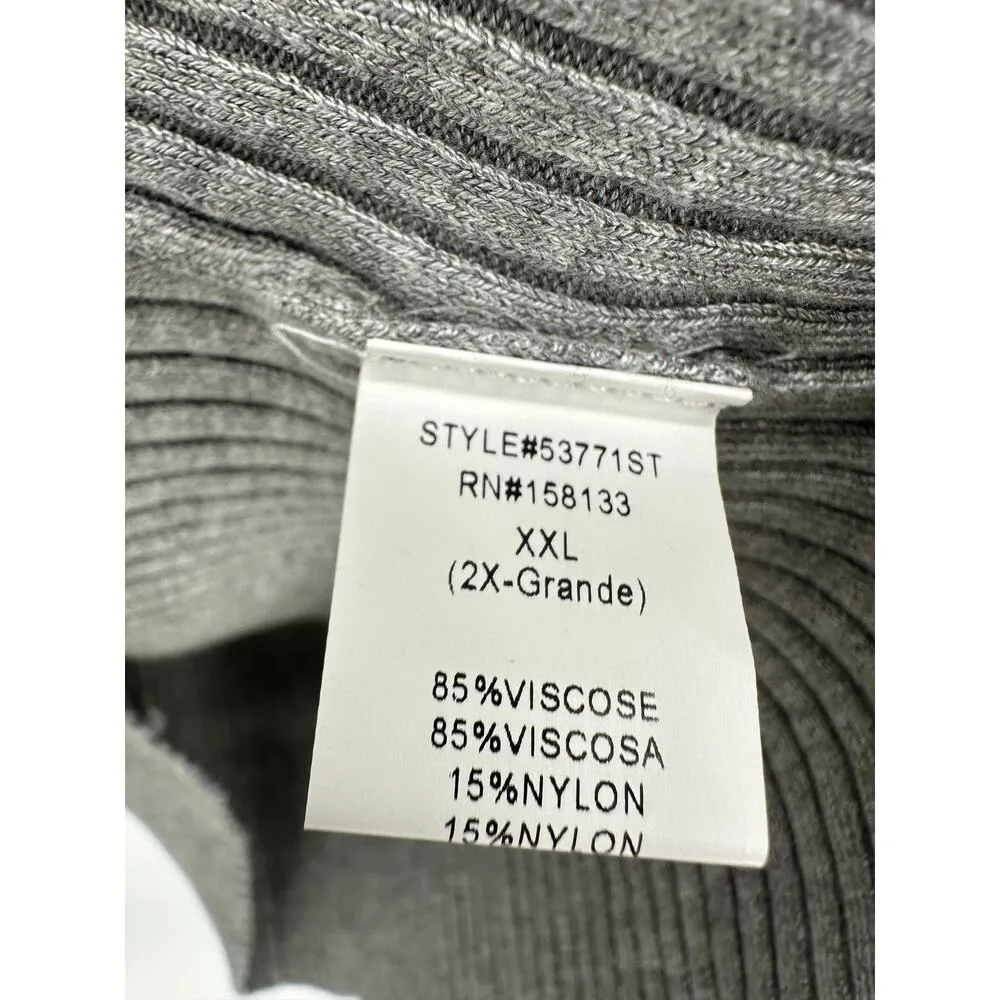 Pink Clover Stitchfix Ribbed Gray Shirt Women XXL Kenosha Fitted Sweater NWT - Image 8