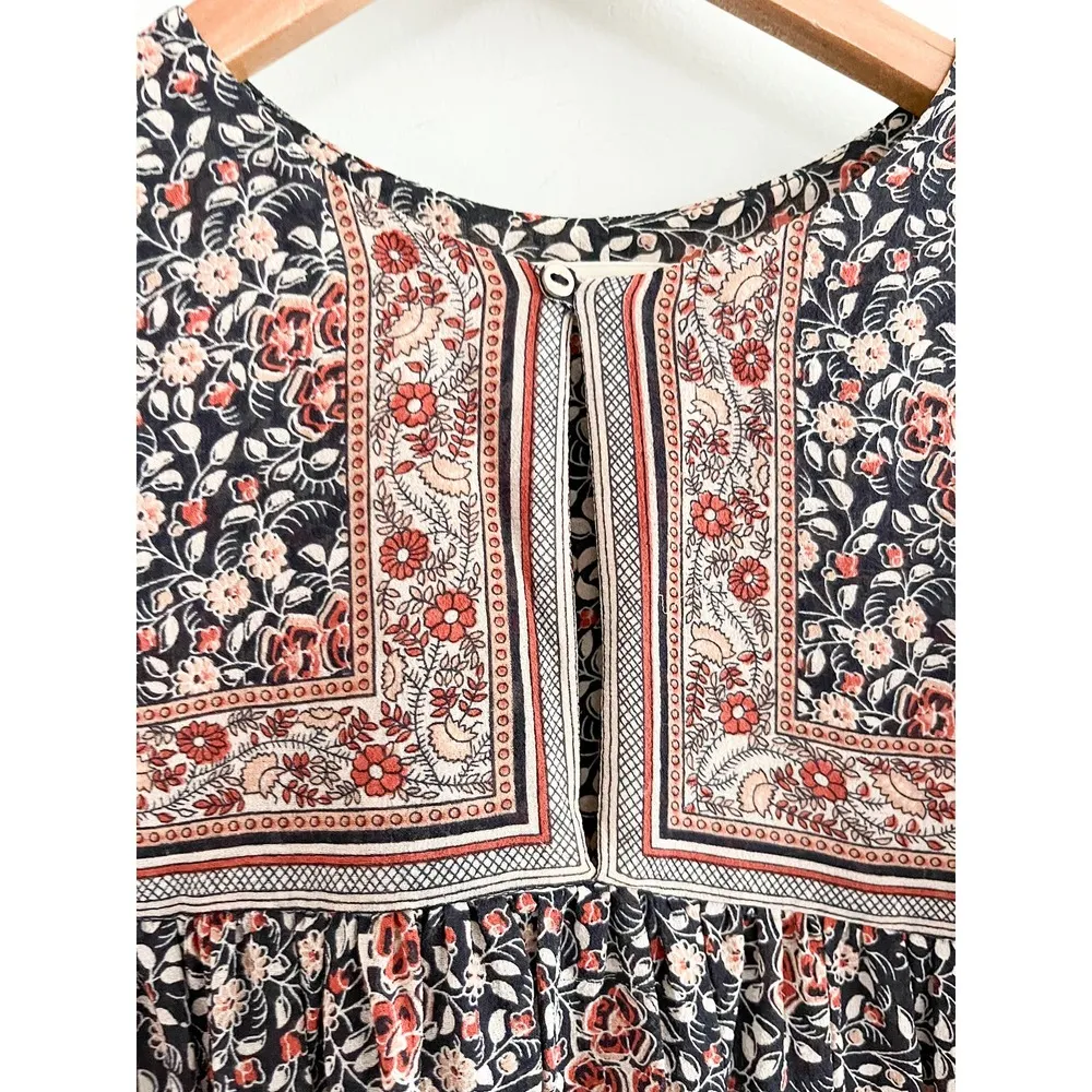 Ulla Johnson | Soleil Silk Top | Navy Pink Floral | Sz 0 - Image 5