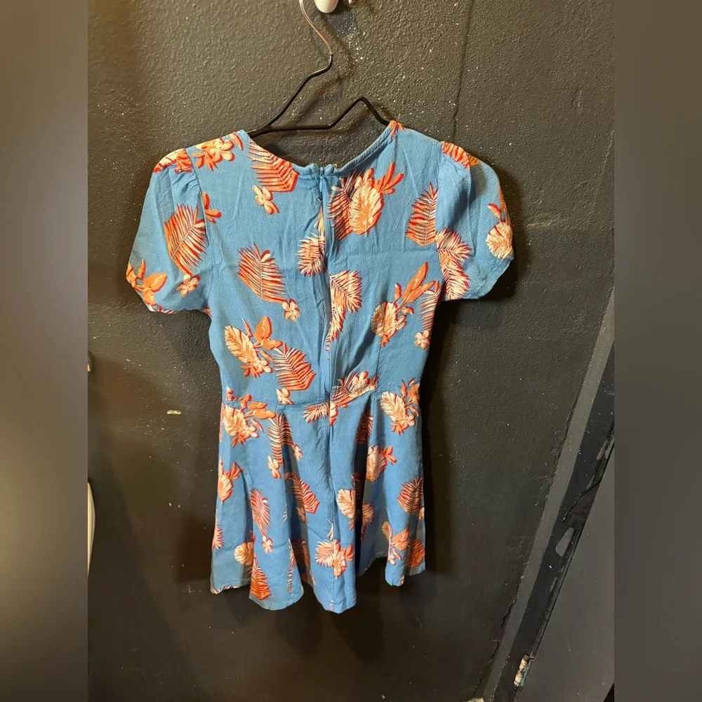 Forever 21 Orange Pleated Ruffled Mini Sundress - Image 4