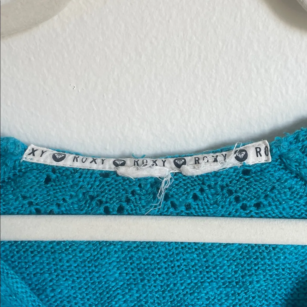 Roxy Teal Knit Hoodie - Image 4
