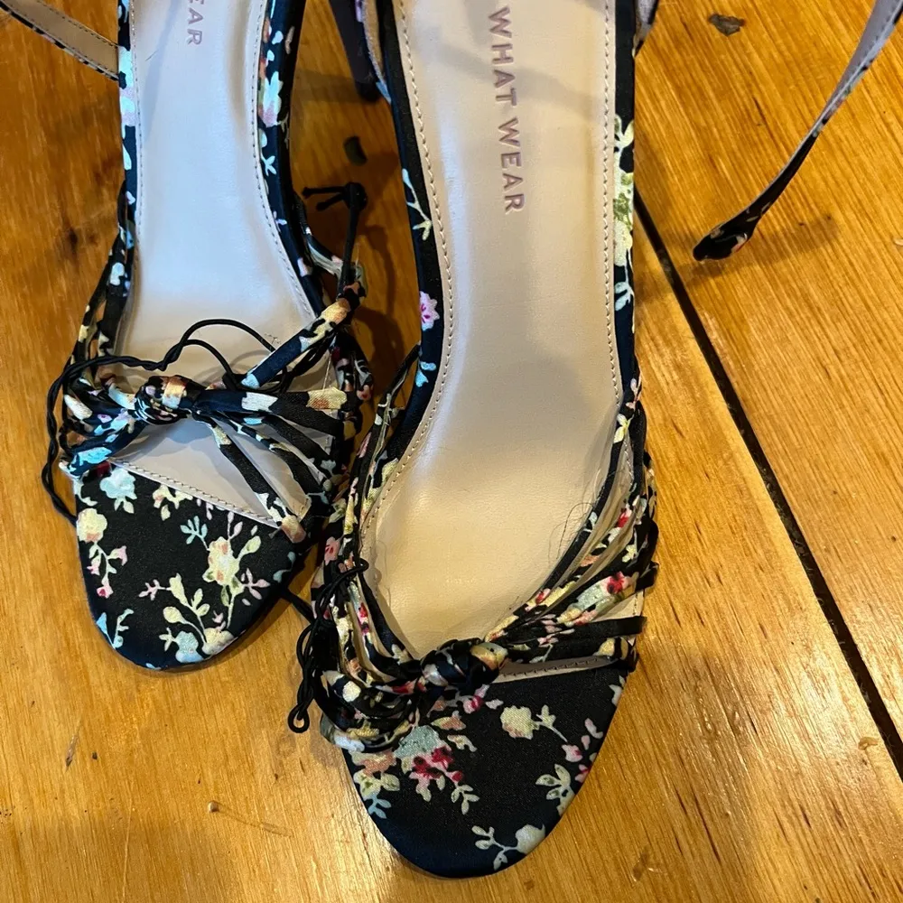 Who What Wear Floral Satin Strappy Heel - Image 2