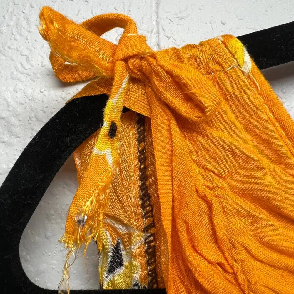 Womens Floral Gardencore Cottagecore Festival Vacation Cruise Beach Sun Dress M Yellow Size M - Image 12