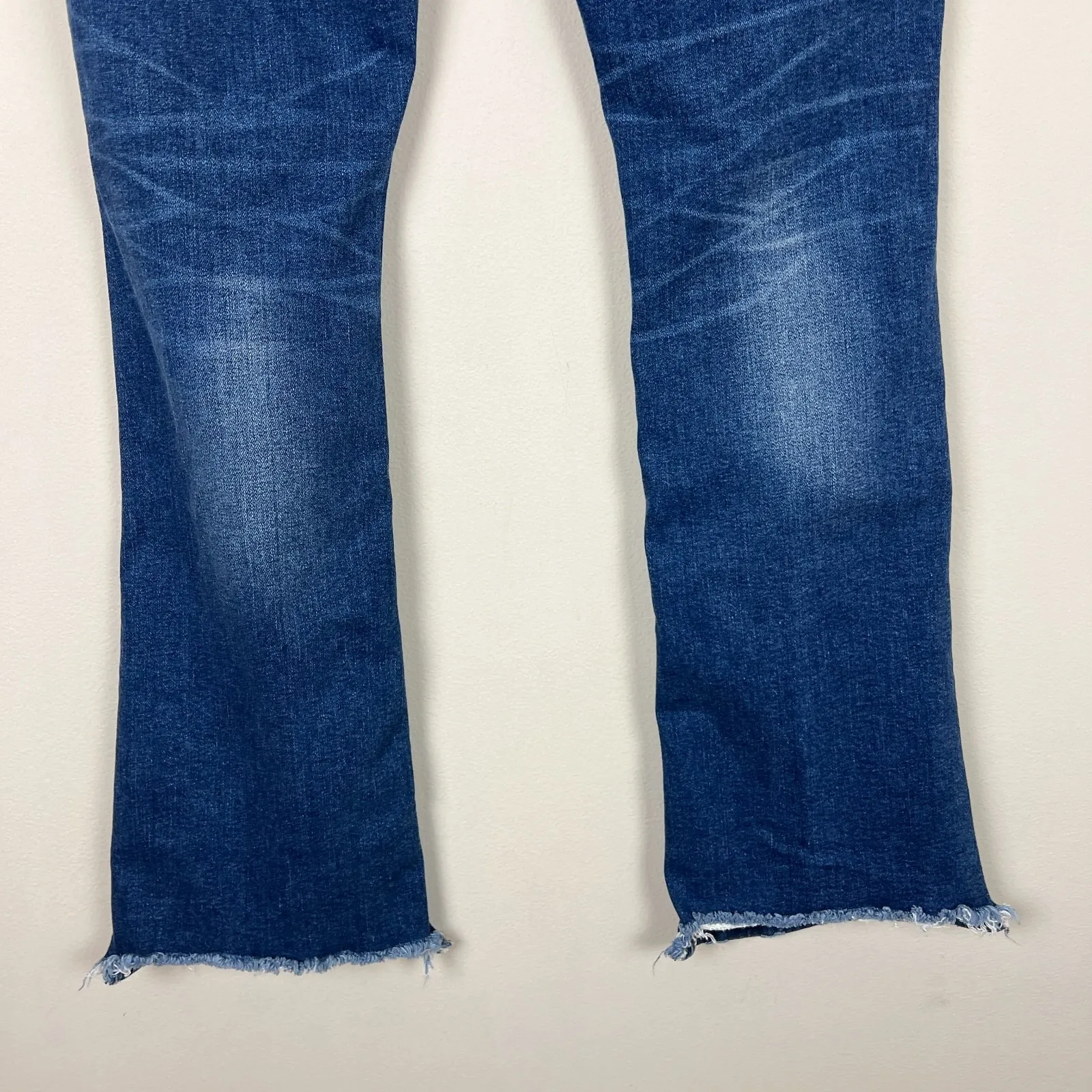 Miss Me Boot Jeans Womens 32 Blue Medium Wash Stretch Denim Whiskering NO Bling - Image 9