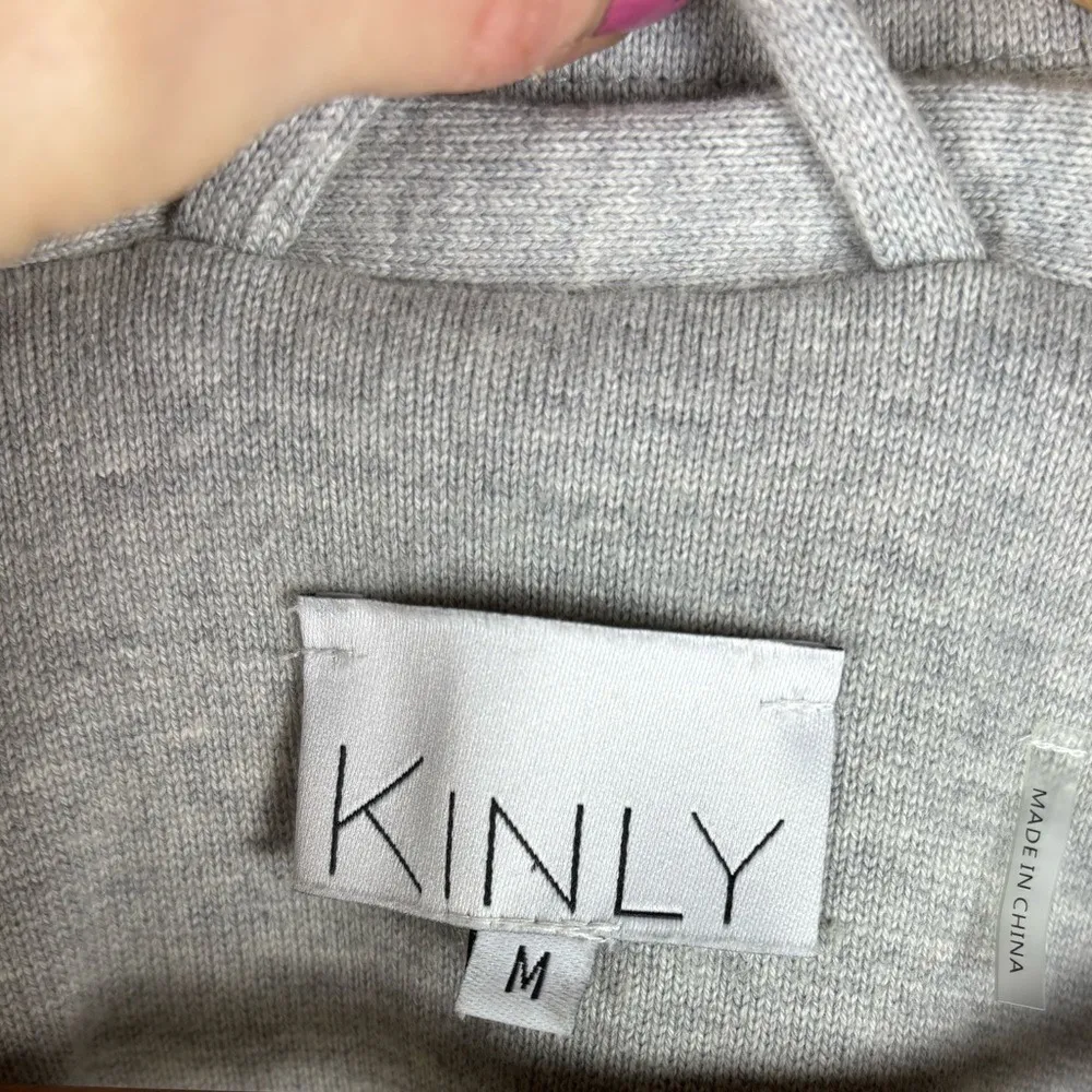 Kinly Rent‎ the Runway Medium Gray Double Button Collared Blazer 100% Cotton - Image 6