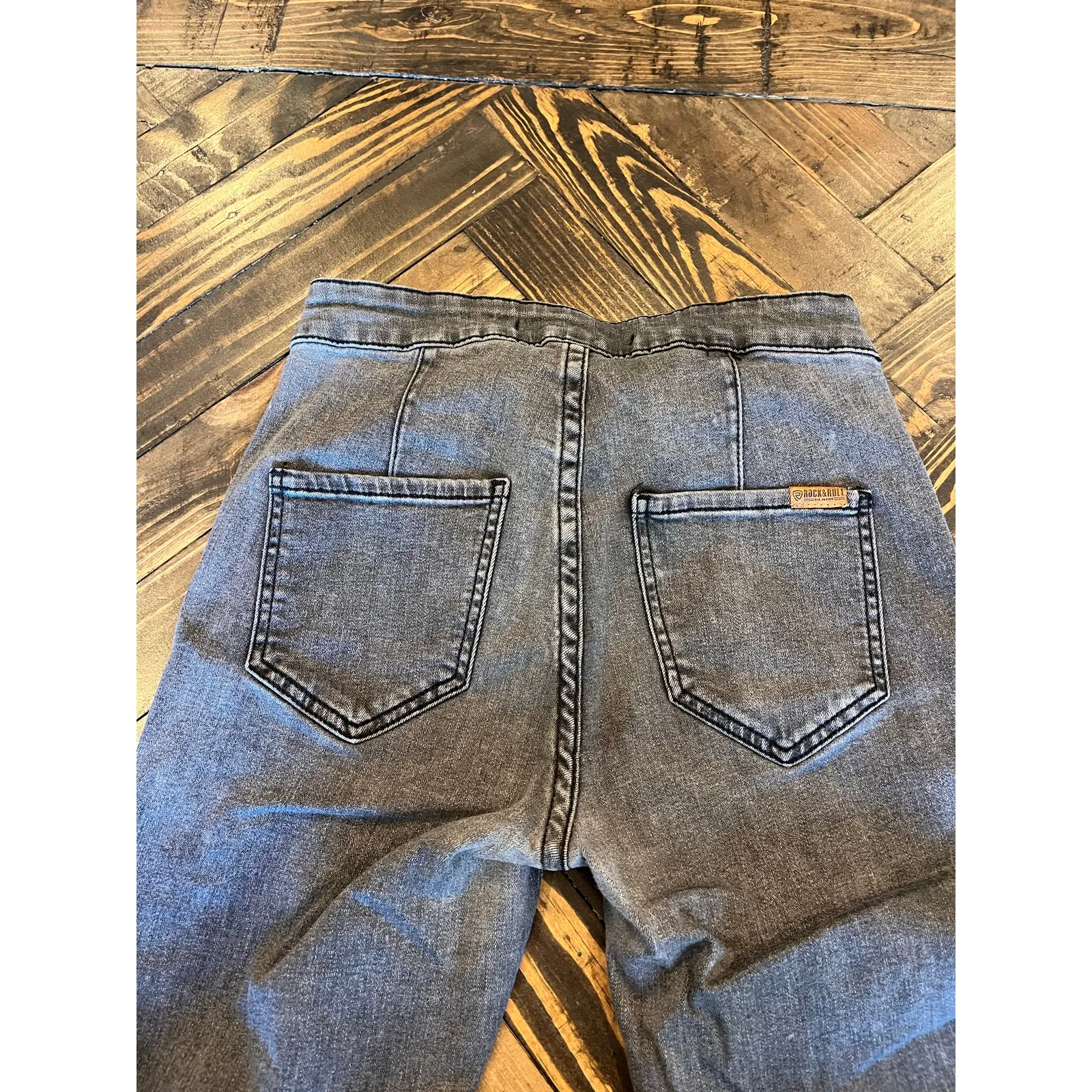 Rock & Roll Denim Bargain Button Bell Jeans Stretch Women 27x30 Cowgirl Western - Image 9