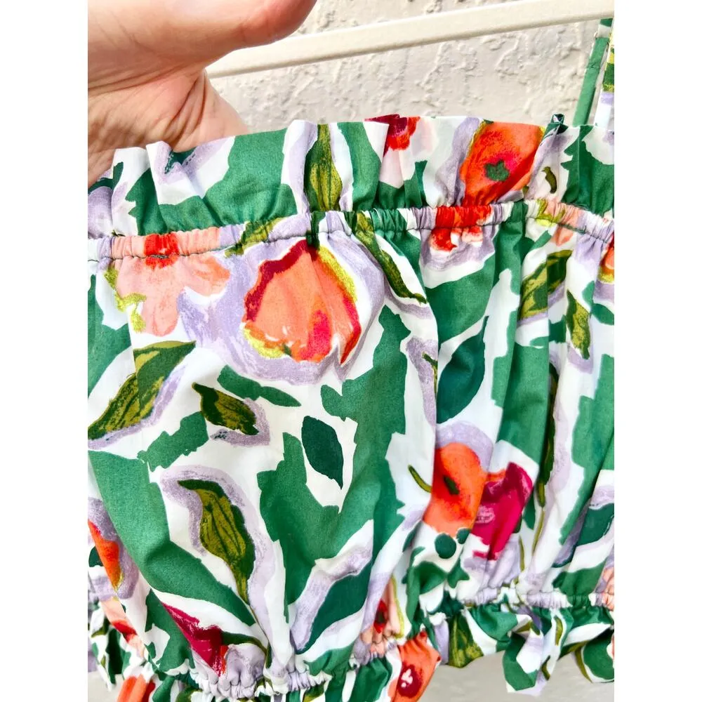 English Factory Floral Print Crop Top &High Rise Shorts Set Green Women's Medium - Image 6