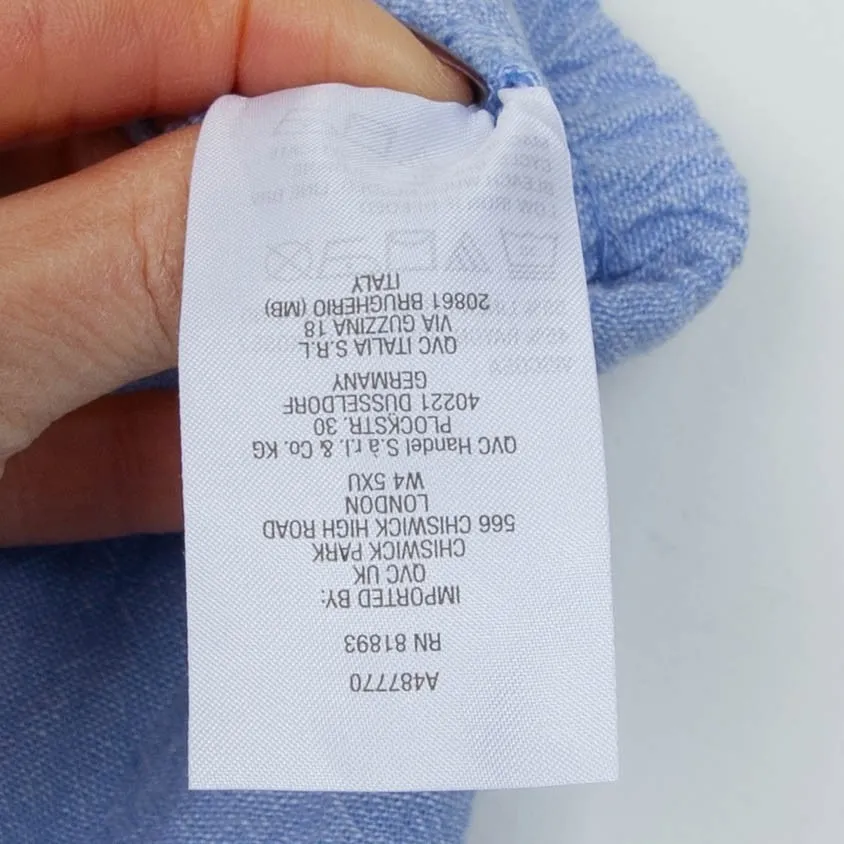 Susan Graver Pure Womens Blue Linen Blend Wide Leg Cropped Pants L Elastic Waist - Image 10