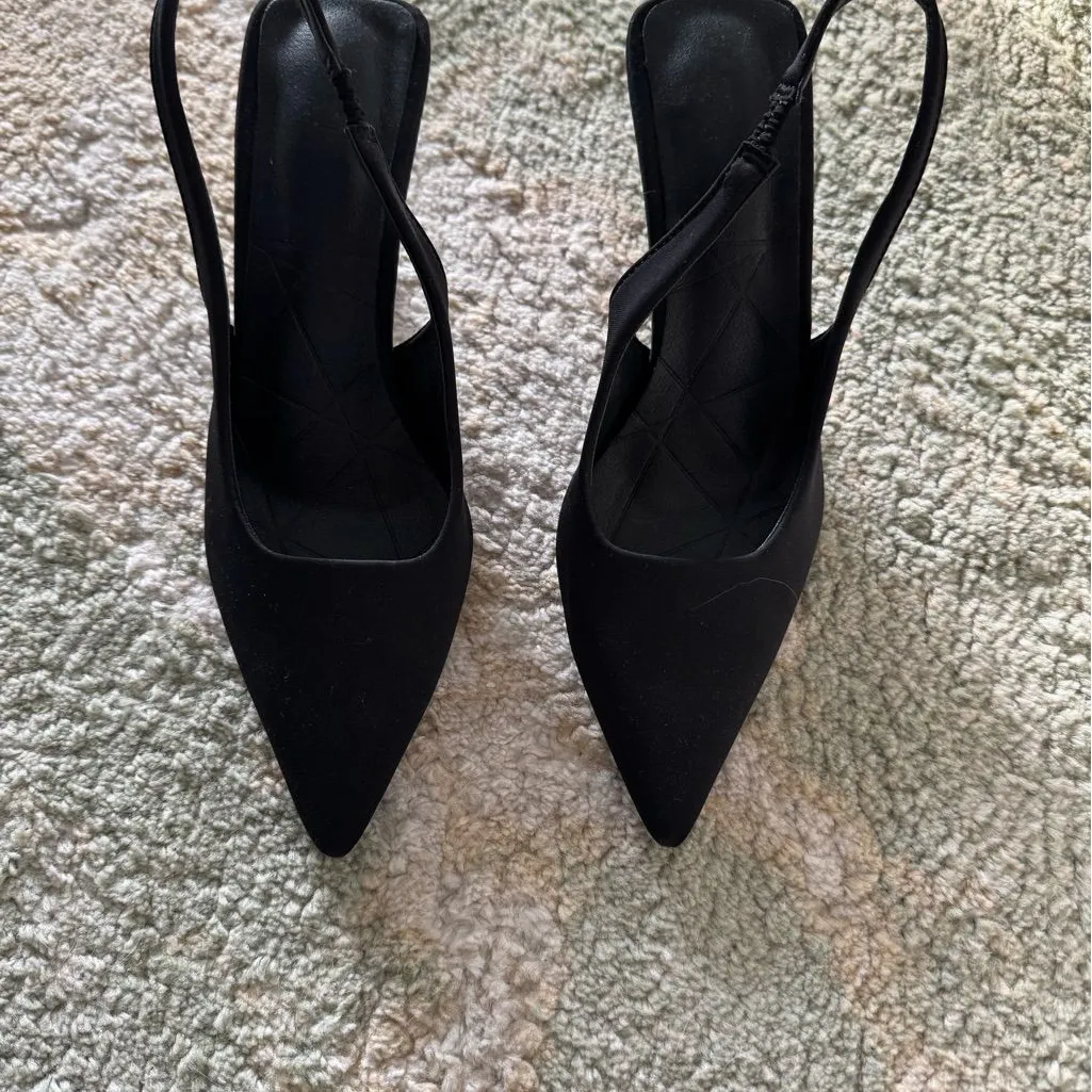 Elegant Black Slingback Heels Size 7.5 - Image 3