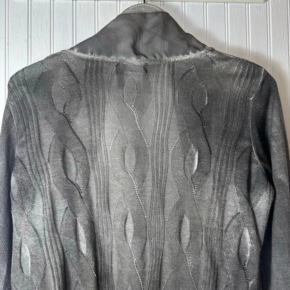 Angel Apparel Y2K Open Ruffle Cardigan Gray Size L - Image 5