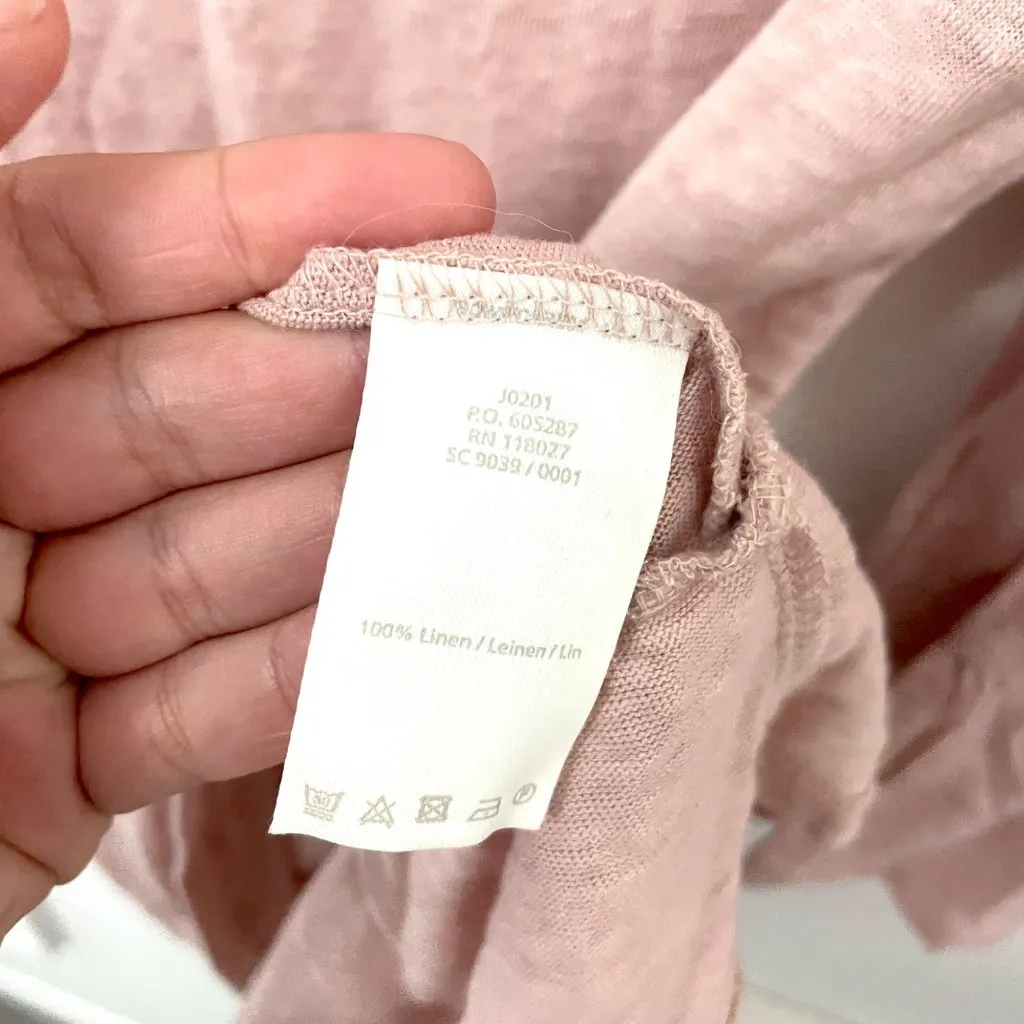 NWT Boden Light Pink Linen Flare Peplum Jersey 3/4 Sleeve Top Size S J0201 - Image 5