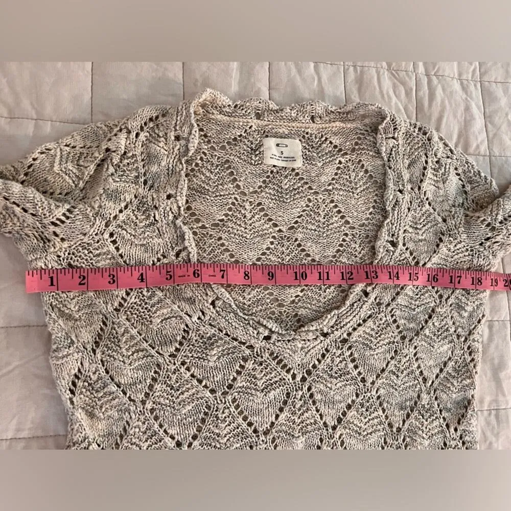 Pins & Needles Cream & Grey Pointelle Knit Tunic / Mini Dress Beachy - Image 4