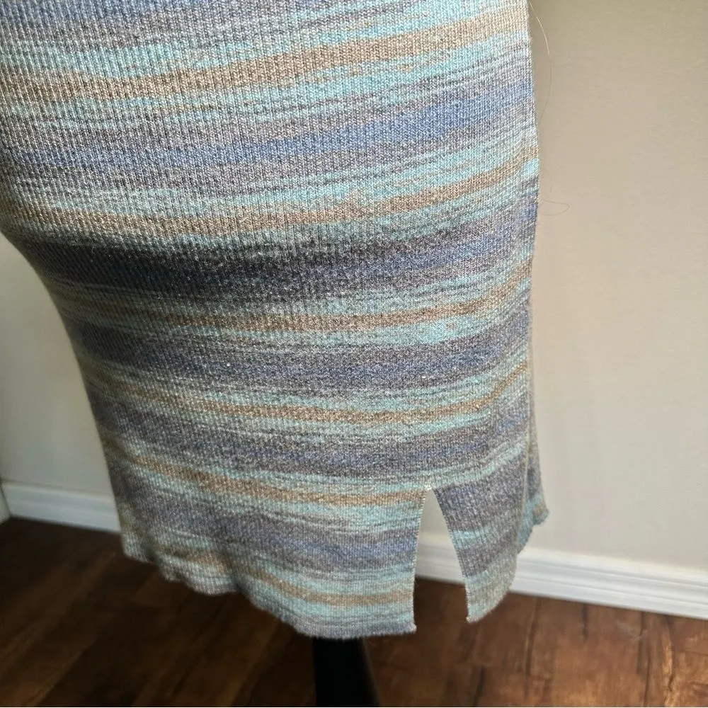 Cider Blue and Gray Striped Knit Dress - Image 6
