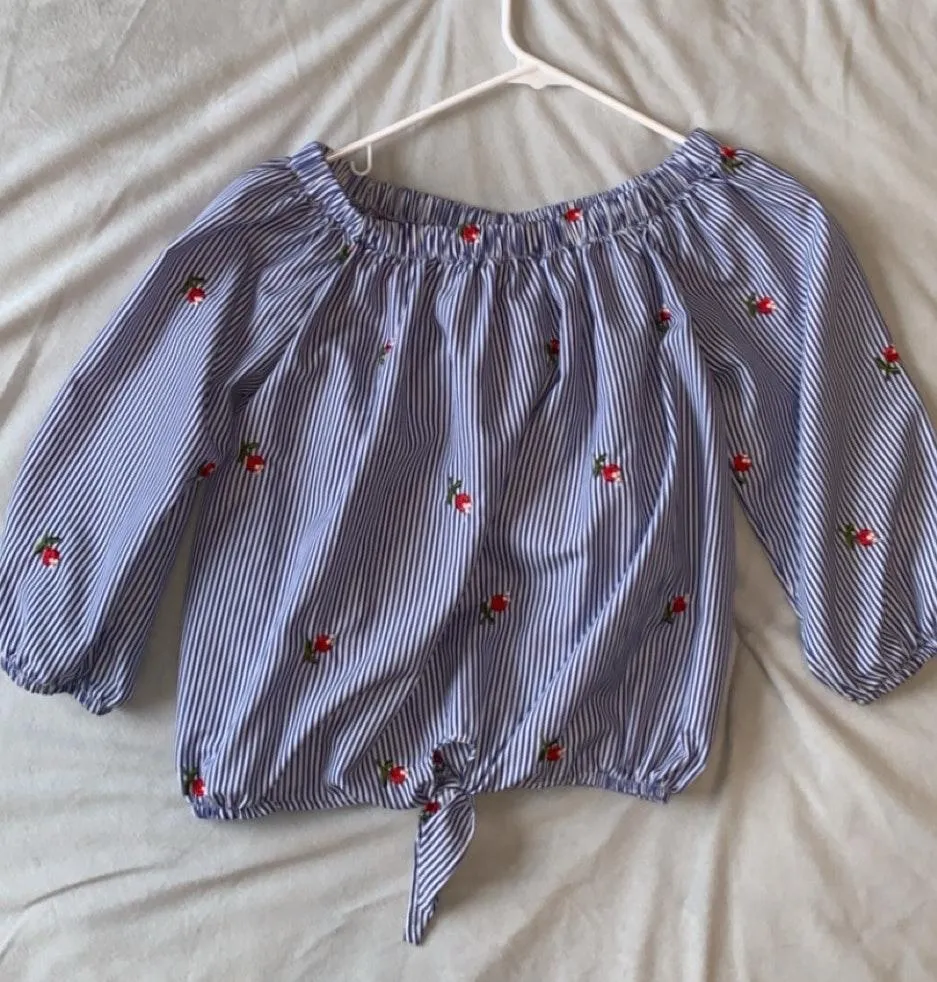 Kontrol Off The Shoulder Stripped Shirt - Image 3