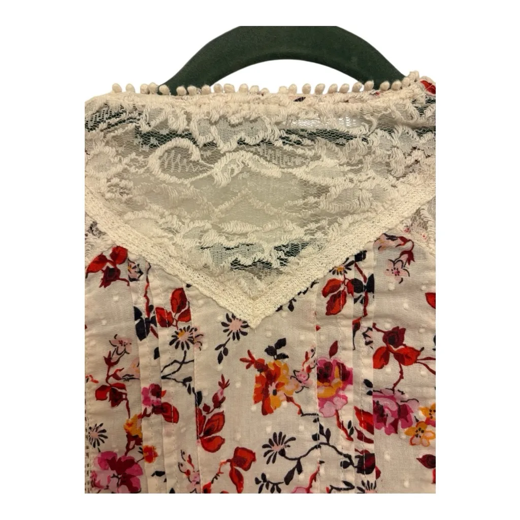 Anthropologie Floral Lace Blouse Puff Sleeve Boho Romantic Feminine Top size - Image 7