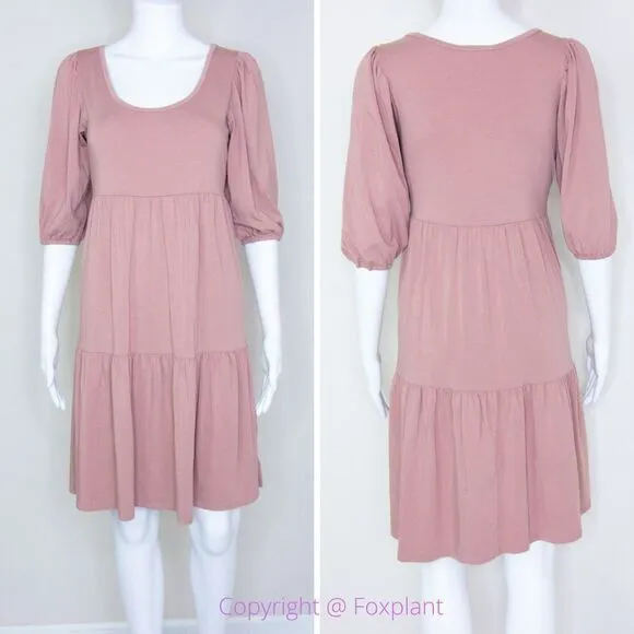 Anthropologie See You Monday baby doll scoop‎ neck half sleeve dress, size M - Image 2