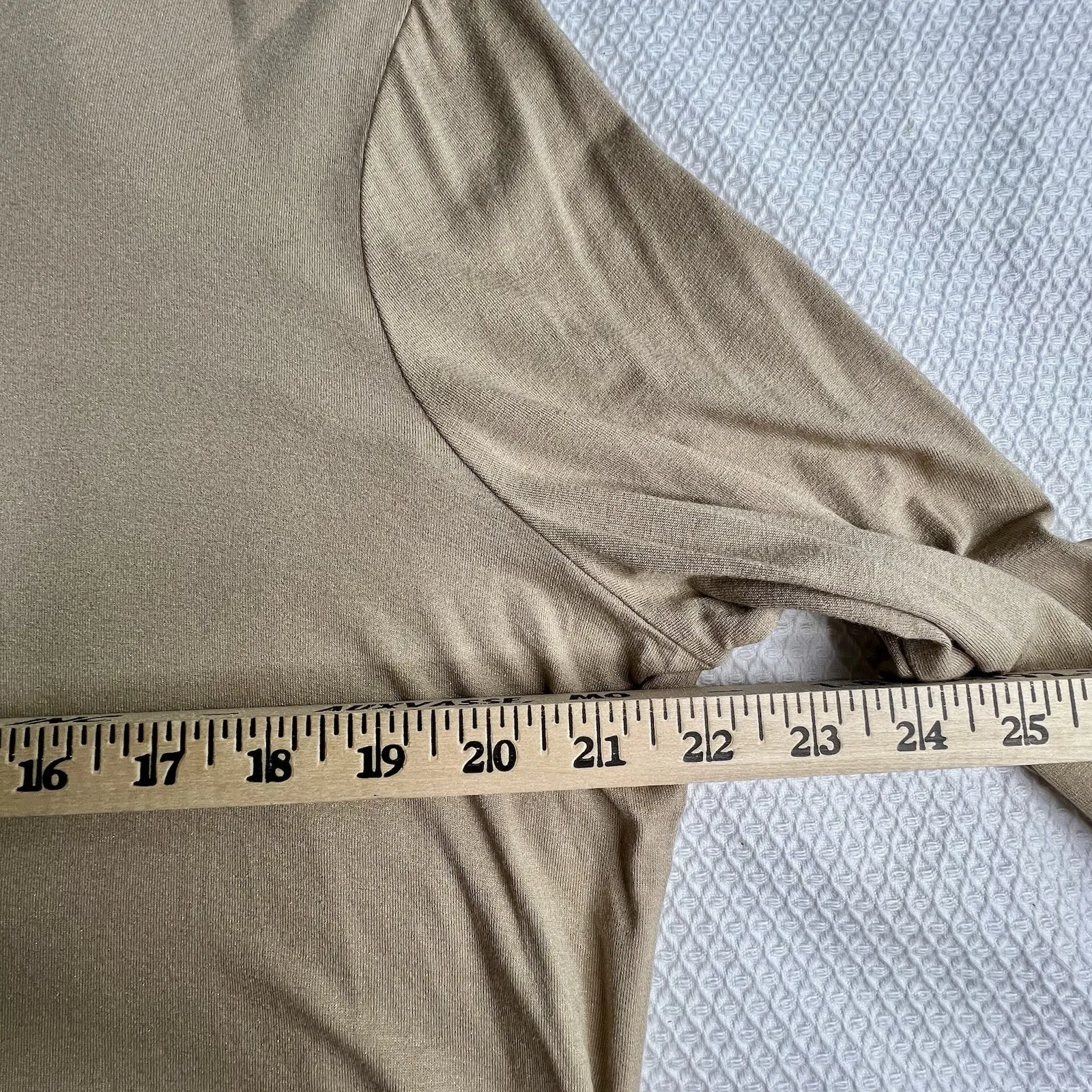 Chicos Womens Sz 3 US XL Beige Long Sleeve Metallic Pullover Round Neck Layering - Image 5