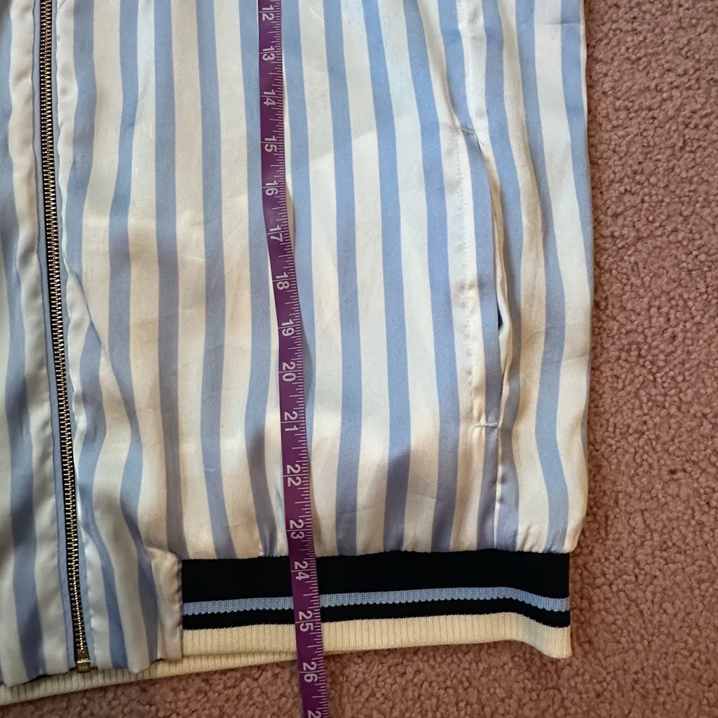 Scotch & Soda Large Reversible Bomber Jacket Stripe Floral brown Blue Casual - Image 10