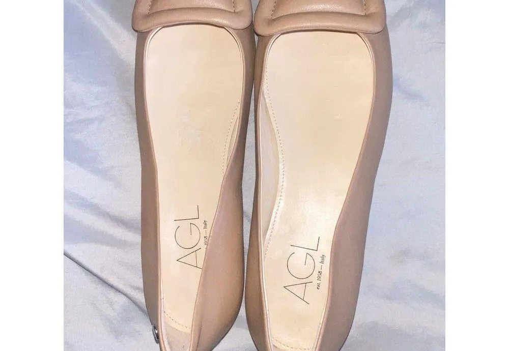 AGL Lolita Womens 39 Beige Leather Slip - Image 6