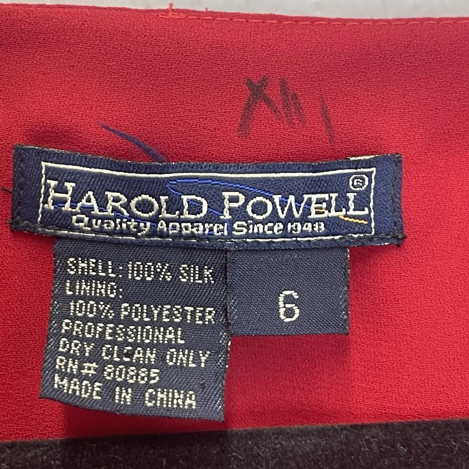 Vintage 100% Silk Size 6 Red Midi Dress Solid Cherry Red Christmas Minimalist - Image 6