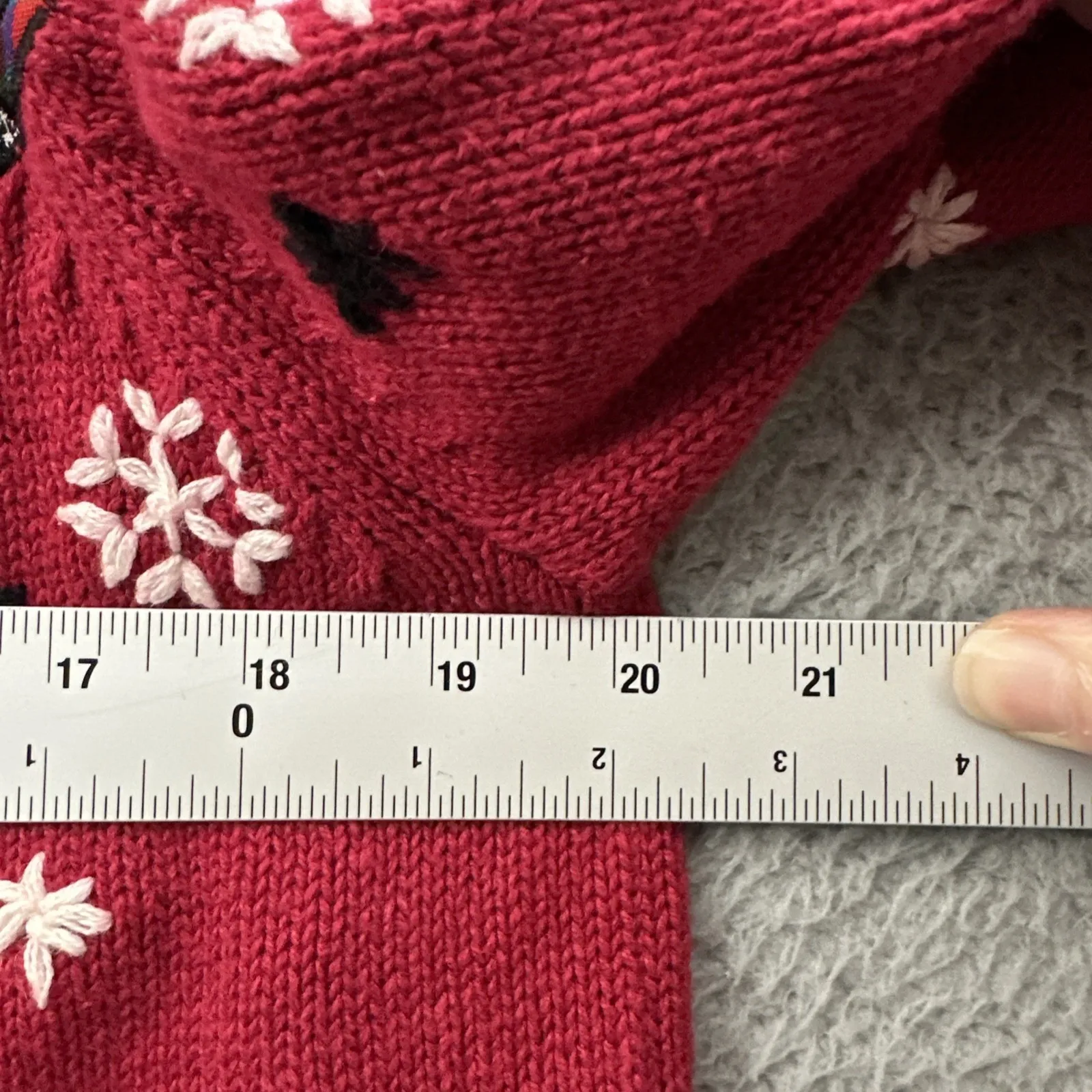 Vintage Erika Full Zip Christmas Cardigan Sweater Holiday Retro 90s Women Large - Image 7