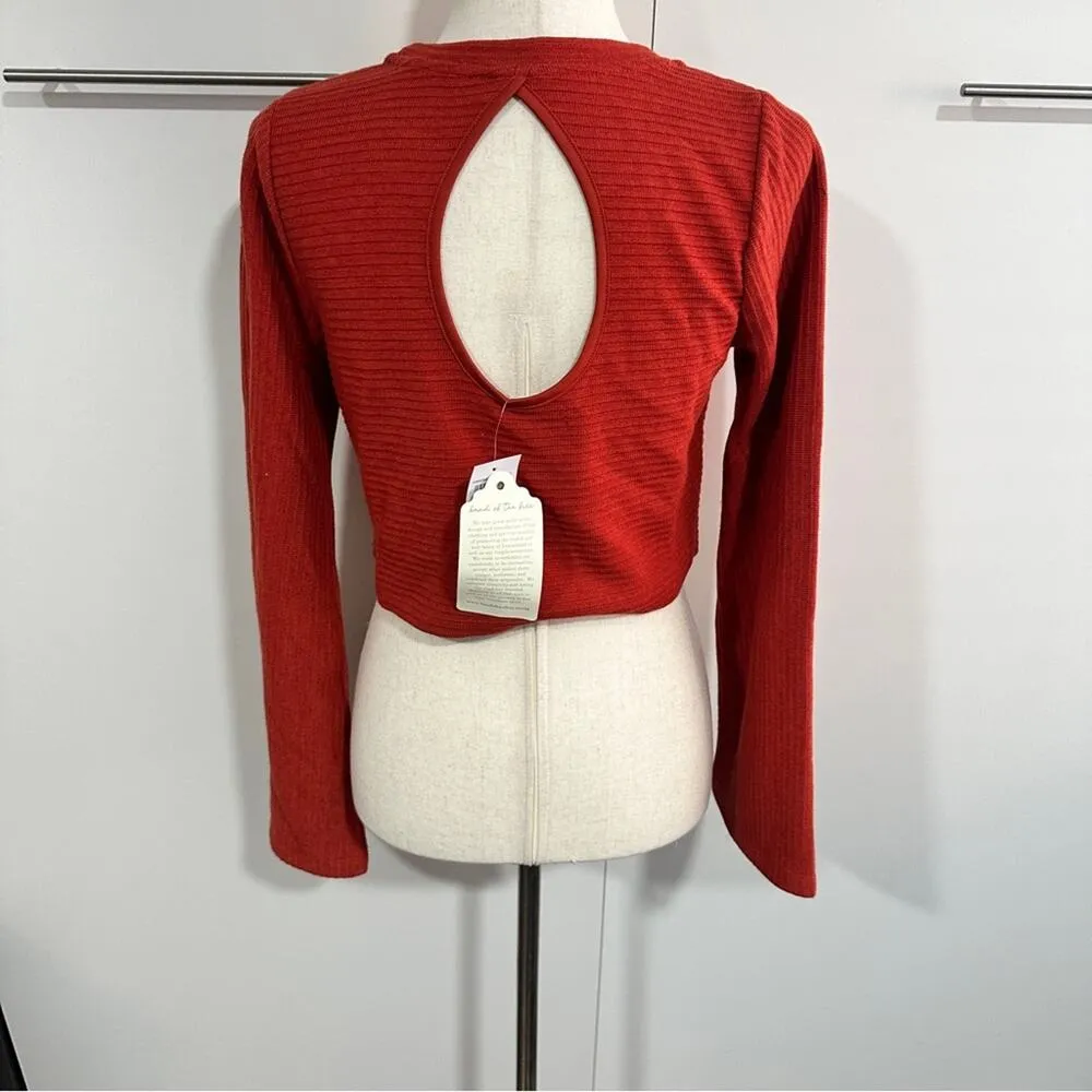 Band Of The Free Size Small Rust Orange Long Sleeve Flare Crop Top Boho Gypsy - Image 7