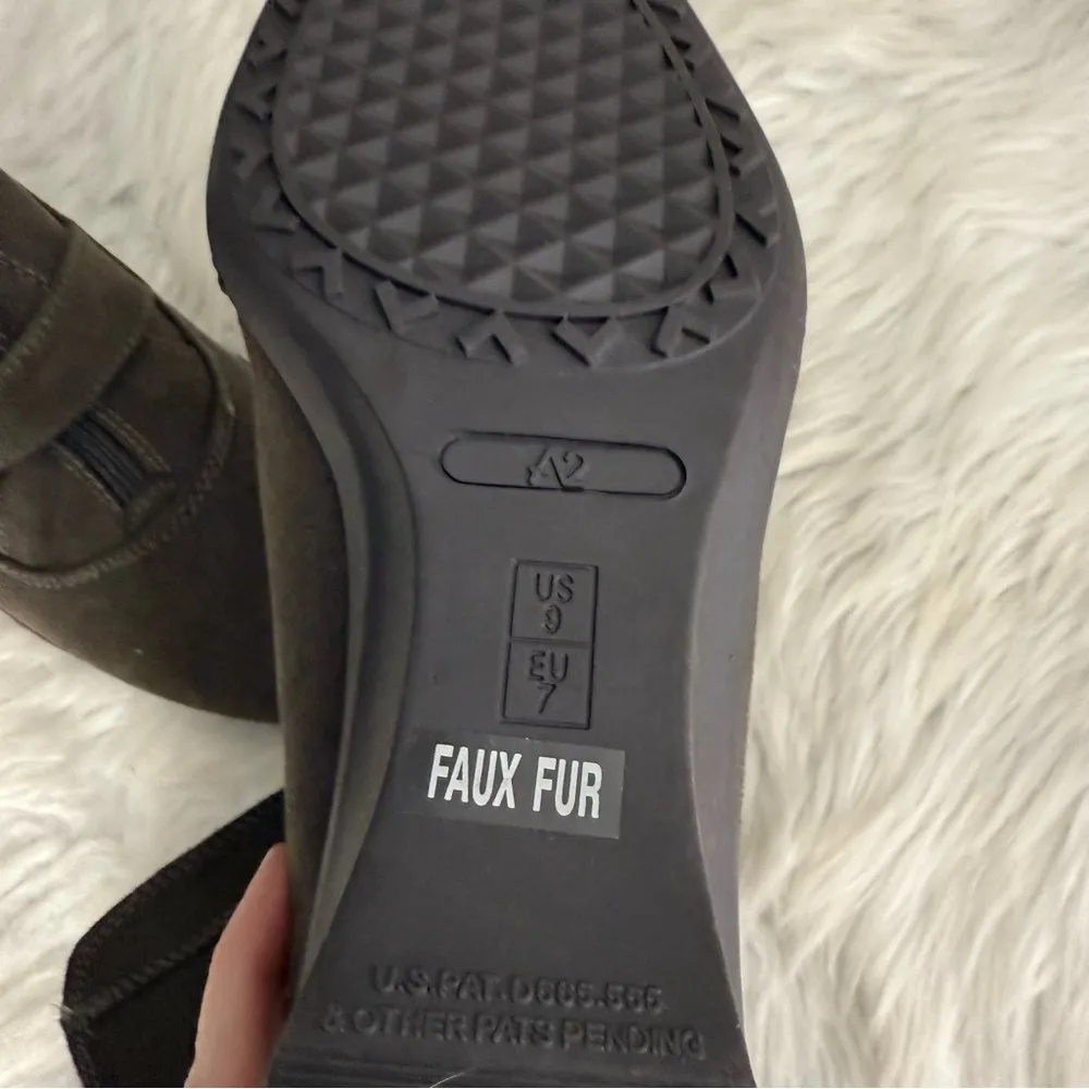 A2 Aerosoles Music Tor Ankle Suede Wedge Boots Brown Wedge Ankle Boots Size 9 - Image 6