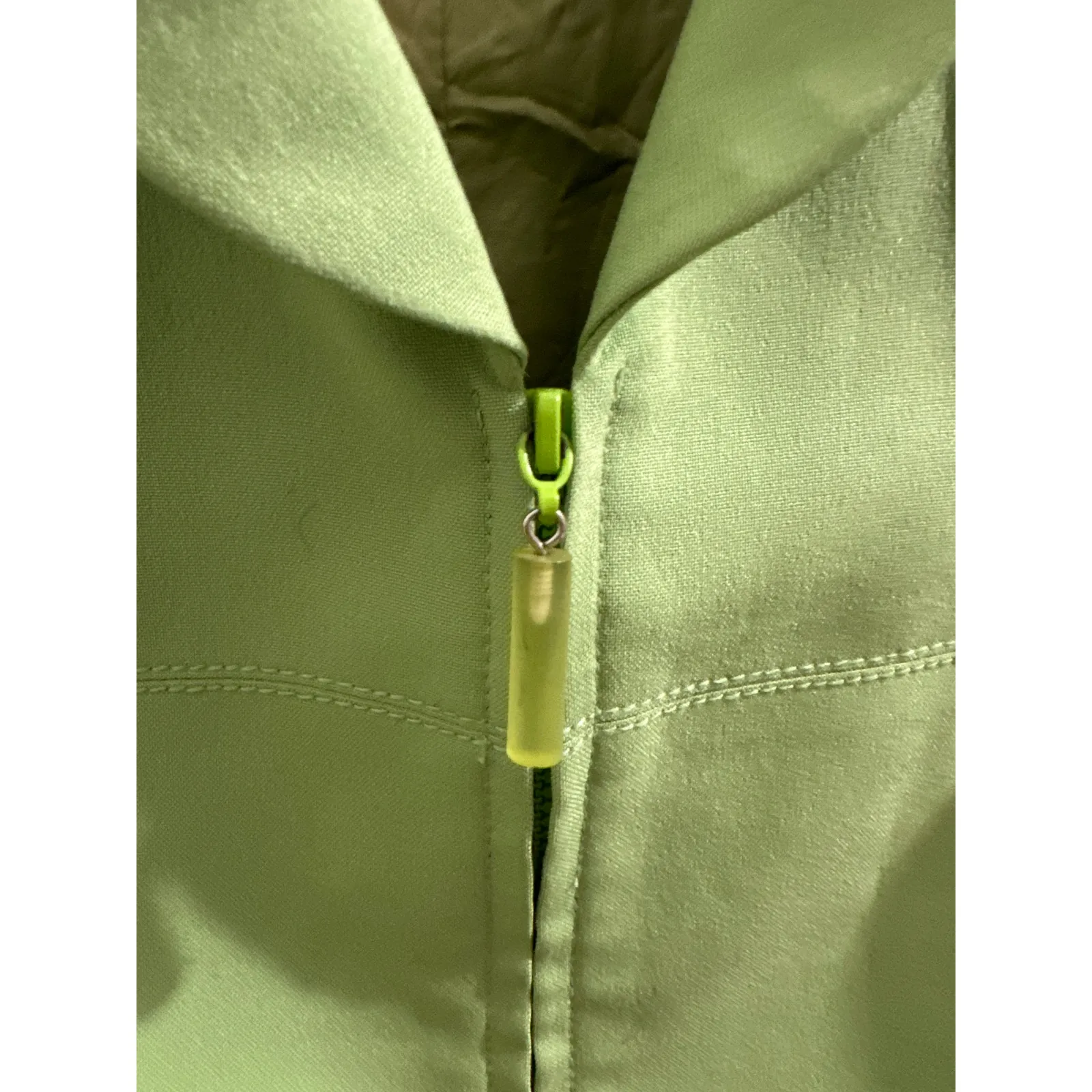 Kasper ASL Lime Green Zip Up Suit Jacket Blazer 4 - Image 5