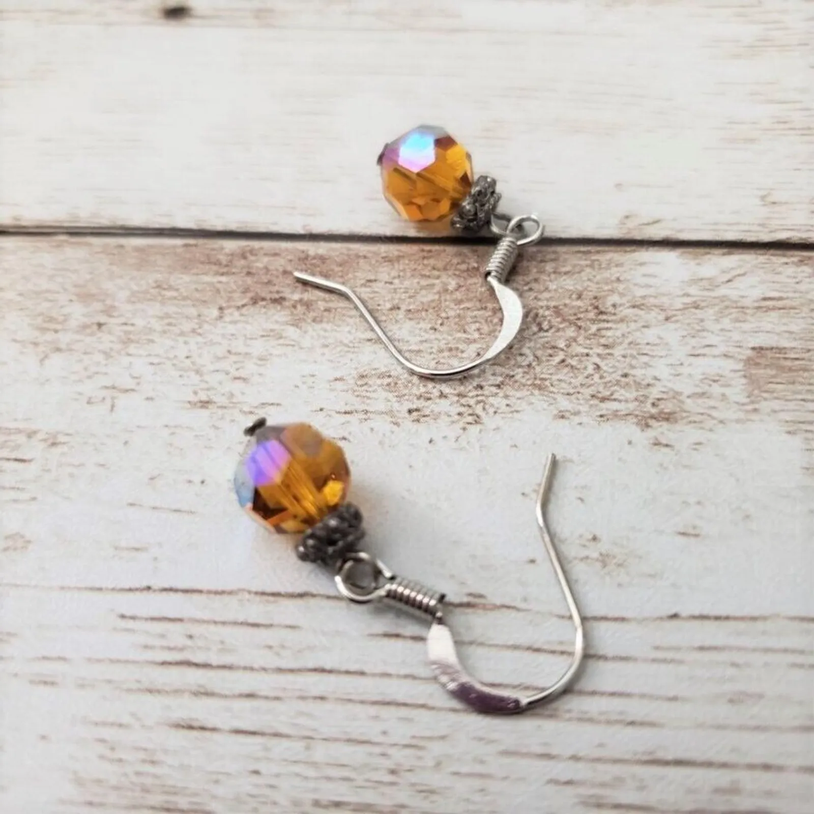 Crystal Collection Pre Owned Earrings Orange Drop Dangle Earrings - Image 4