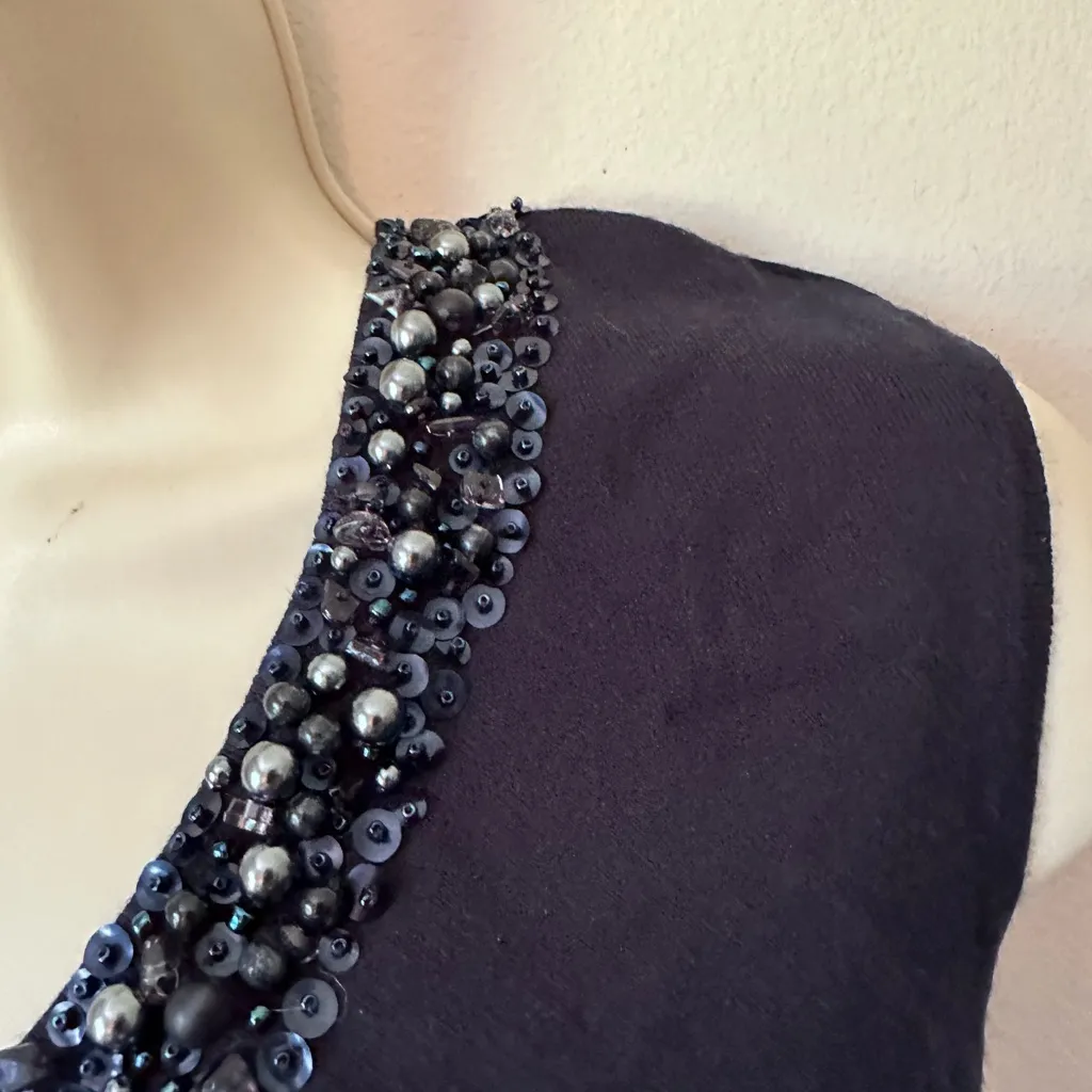 Talbots Black Beaded Tank Top - Image 5