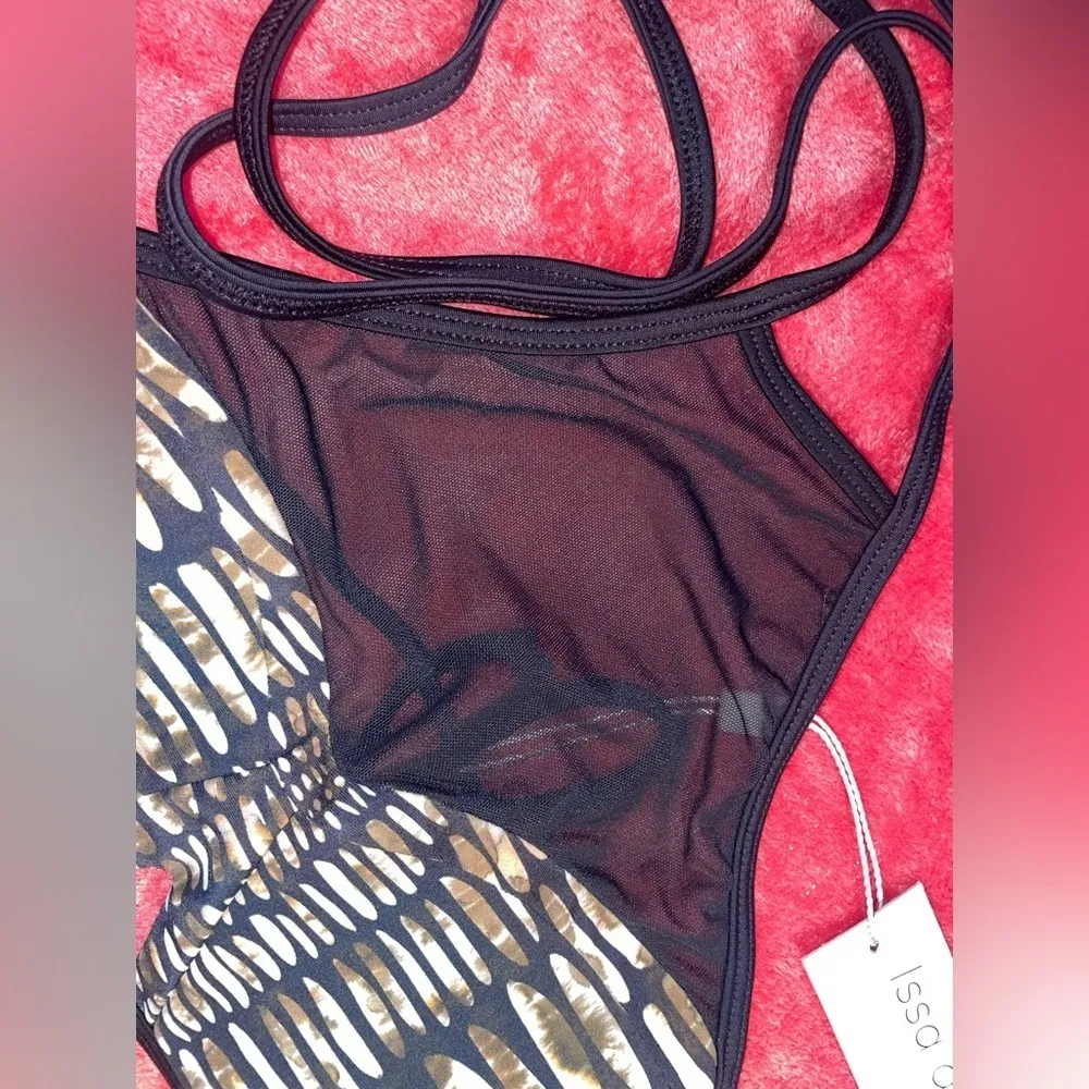 ISSA de Mar Top mesh swim top bikini snakeskin snake skin design - Image 3