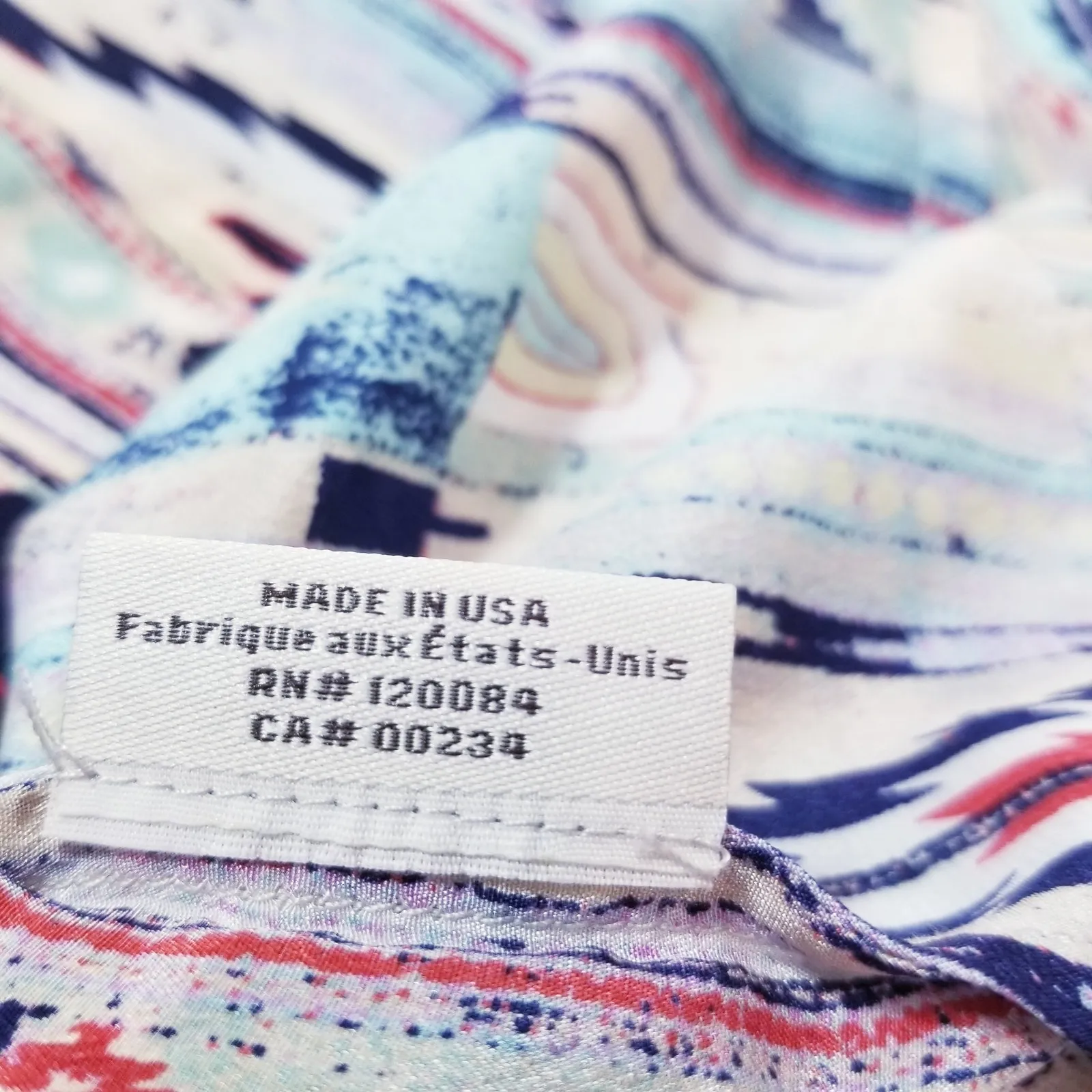 TUCKER 100% Silk Blouse Splash Multicolor Scoop Neck Spaghetti Straps Blue - Image 9