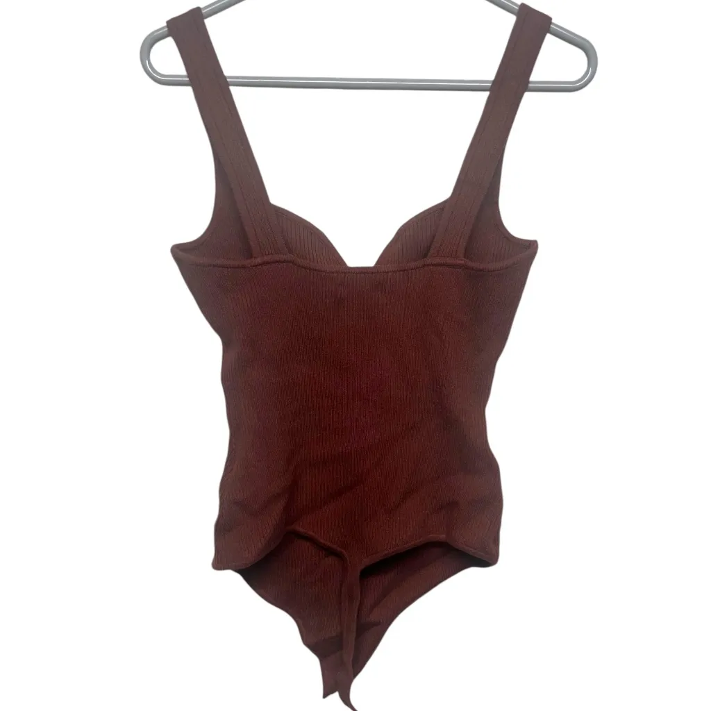 Abercrombie & Fitch Burnt Orange Ribbed Tank Bodysuit NWT XL - Image 2
