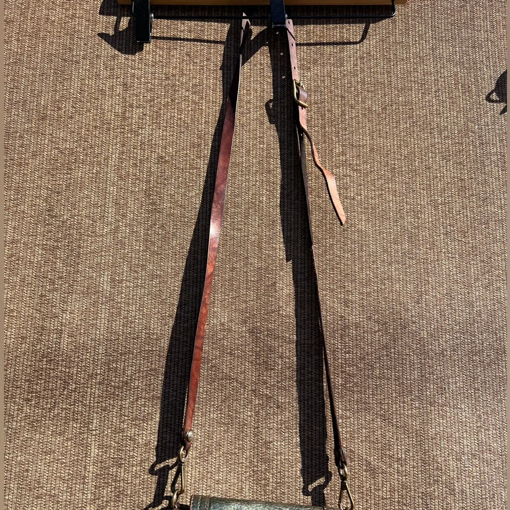 Vintage Campomaggi Metallic Green Leather Studs RARE 1961 5x7” Made in Italy - Image 9