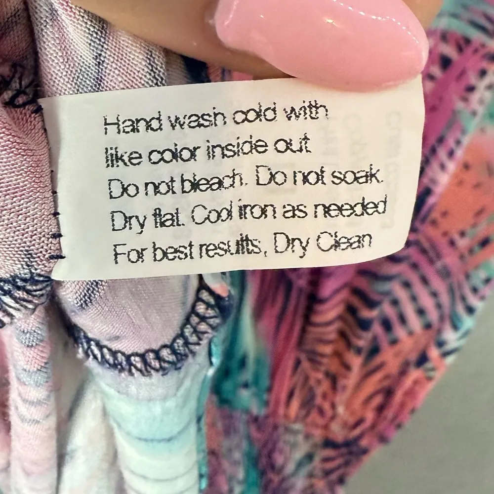 Tori Richard Womens Colorful Tropical Palm Leaf Print Swim Coverup Mini Dress M - Image 11