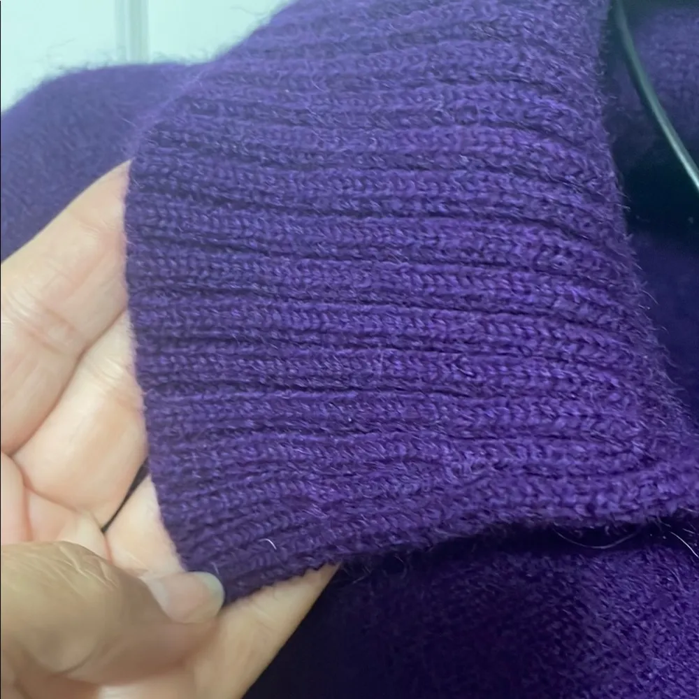 Croft & Barrow Purple Wool Zip Cardigan—XL - Image 5