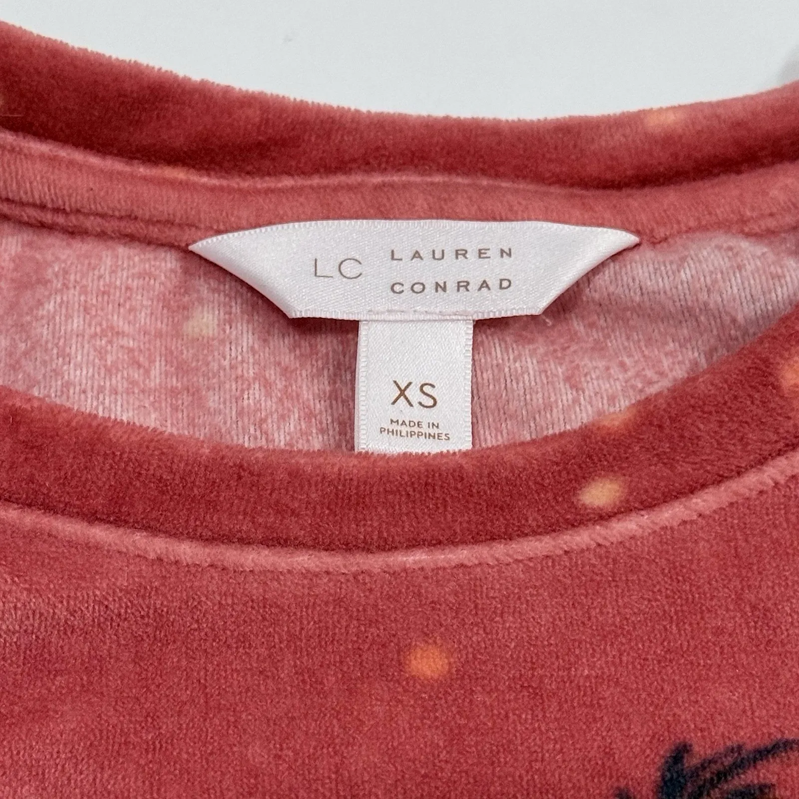 Lauren Conrad Plush Velour Ruffle Top Women XS Sweatshirt Cottage Core Coquette - Image 4