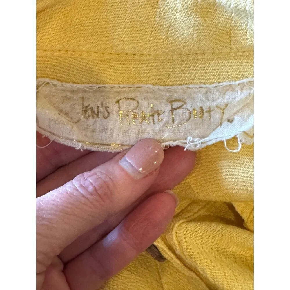 Jens Pirate Booty Dress Women Large Yellow Sunshine Crinkle Ipanema‎ Shirt Midi - Image 10